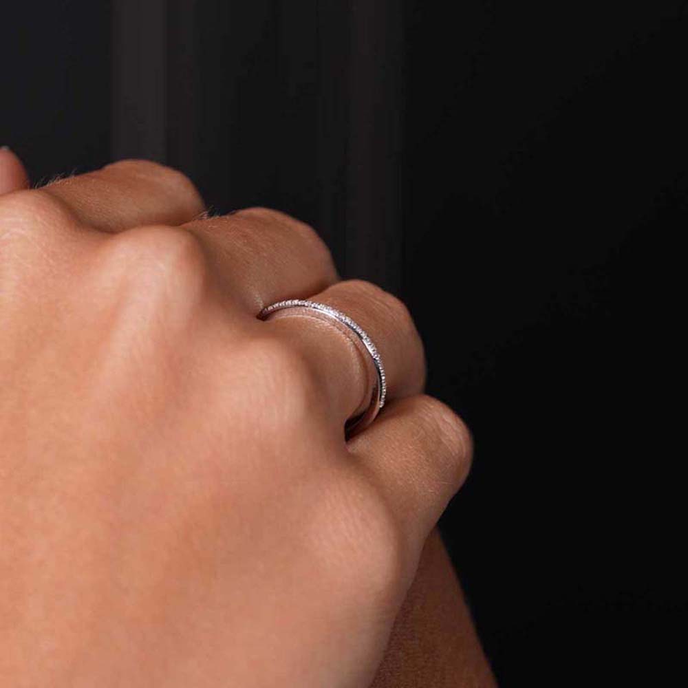 0.09 Karat Pırlanta Yarım Tur Yüzük - YRTR00106