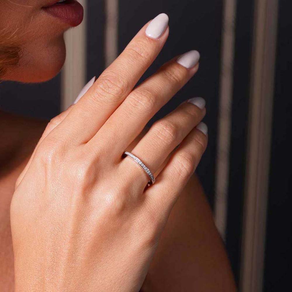 0.13 Karat Pırlanta Yarım Tur Yüzük - YRTR00111