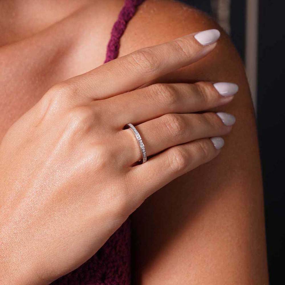 0.13 Karat Pırlanta Yarım Tur Yüzük - YRTR00111