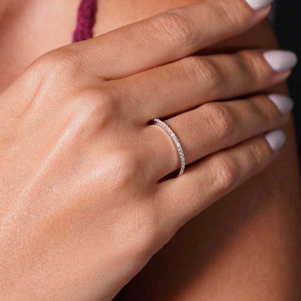 0.15 Karat Pırlanta Yarım Tur Yüzük - YRTR00105