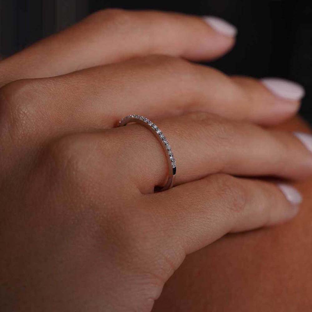 0.15 Karat Pırlanta Yarım Tur Yüzük - YRTR00107