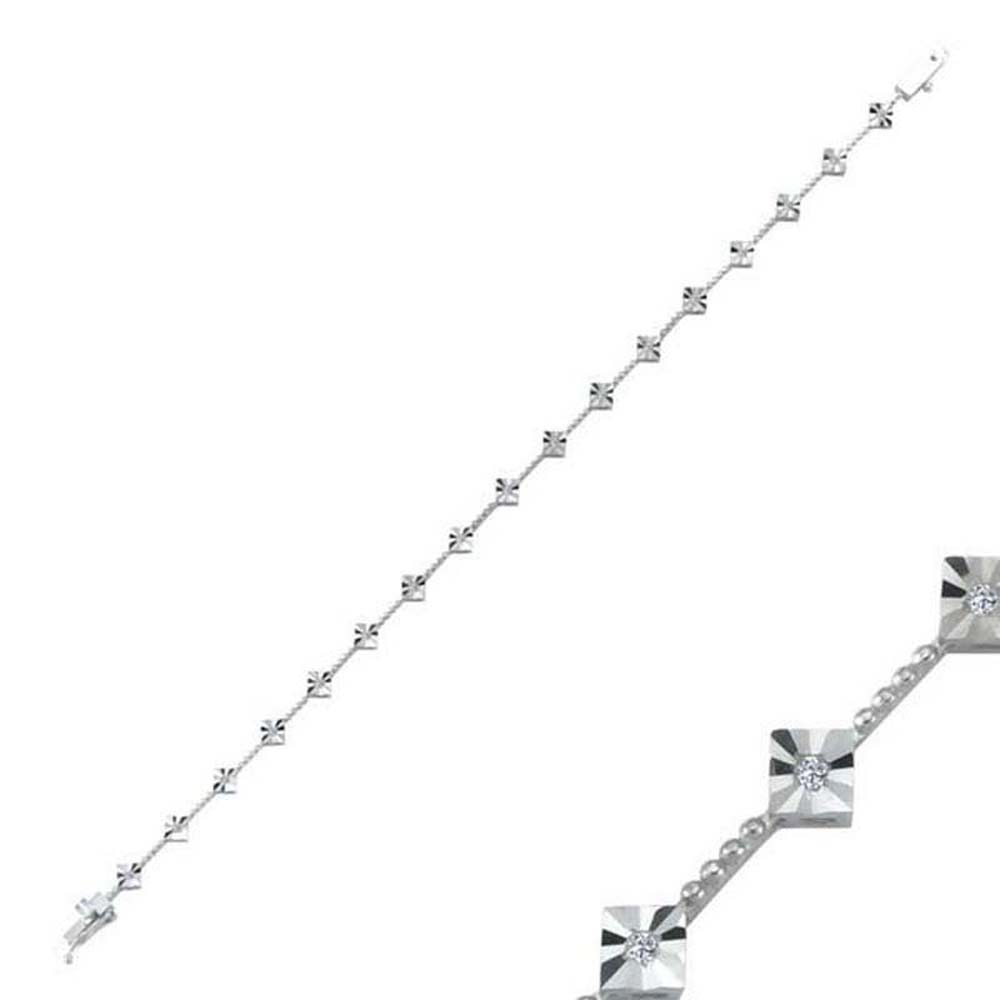 0,19 Karat Pırlanta Işık Seli Su Yolu Bileklik - B004235