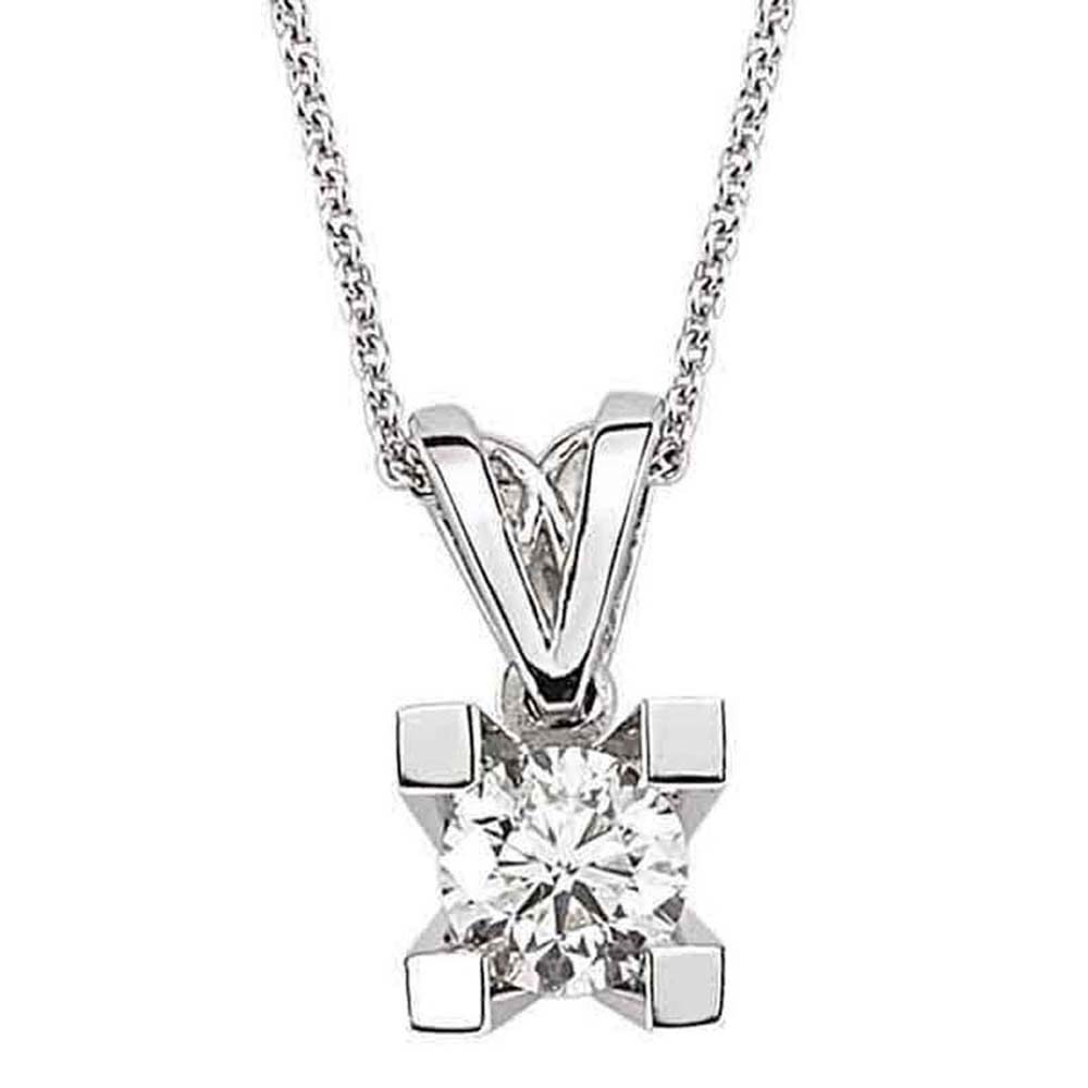 0,20 Karat G Renk Tektaş Pırlanta Kolye - B004077