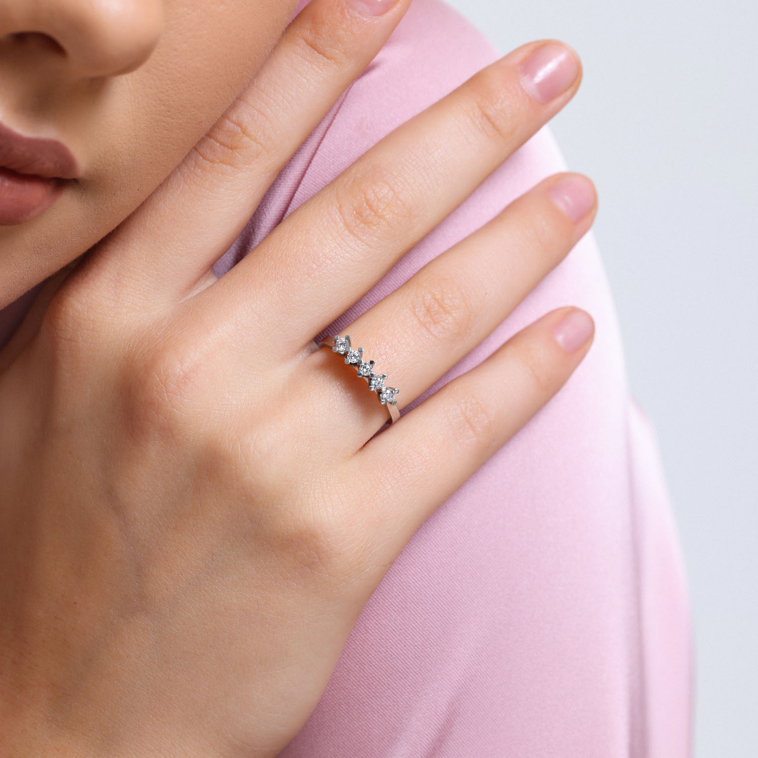 0.20 Karat Pırlanta Beştaş Yüzük - YA005007-0.20