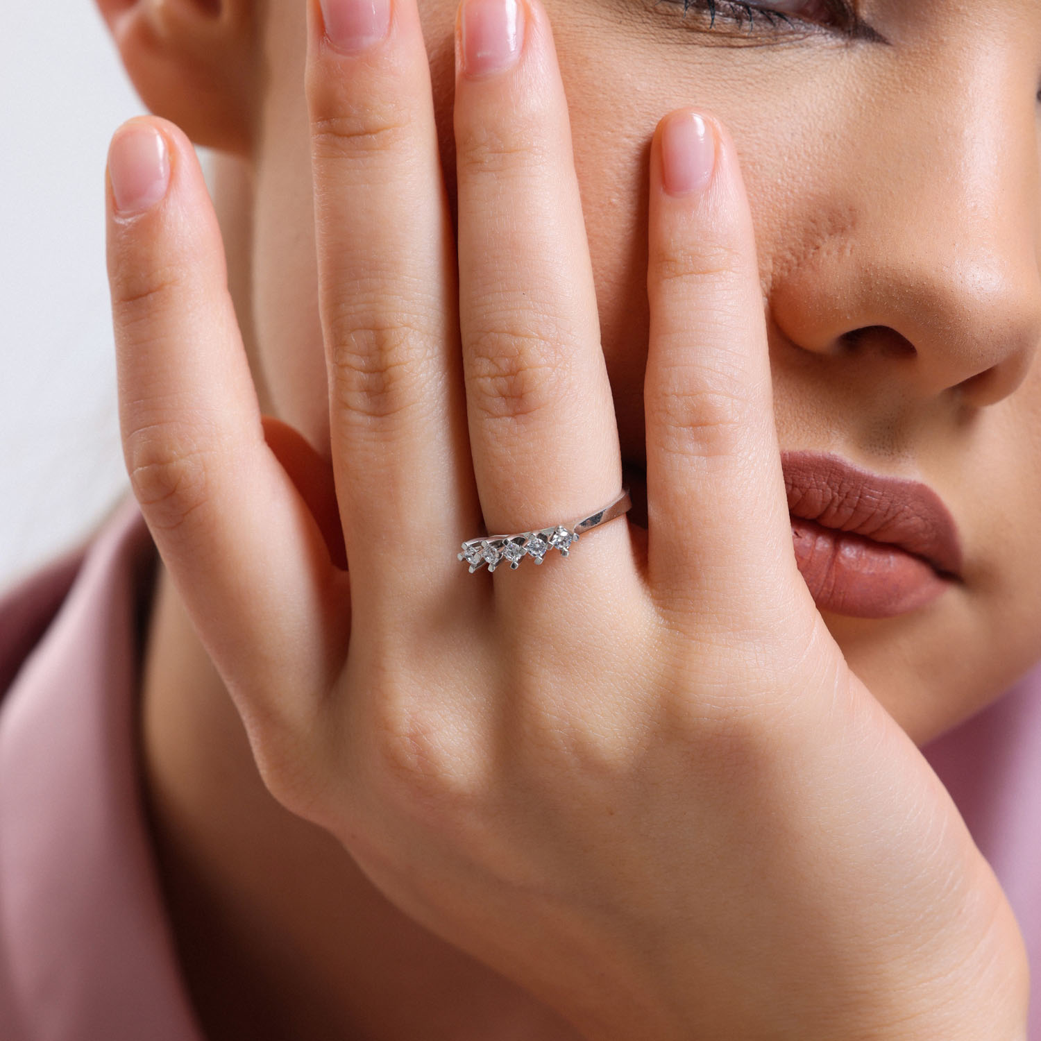 0.20 Karat Pırlanta Beştaş Yüzük - YA005007-0.20