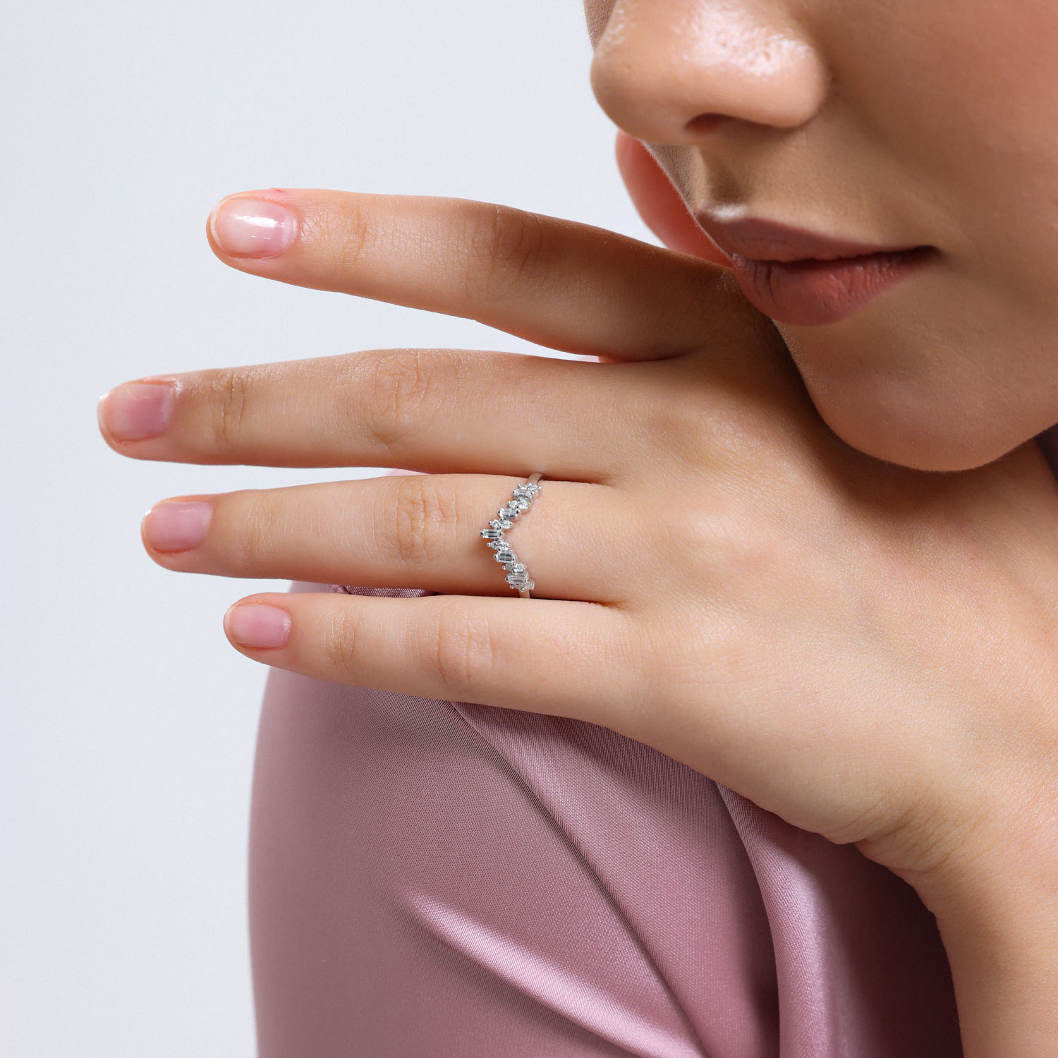 0.20 Karat Pırlanta Yarımtur Yüzük - YRTR2356