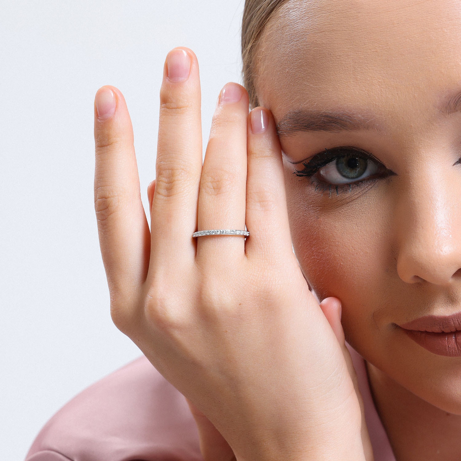 0.20 Karat Pırlanta Yarımtur Yüzük - YRTR1509-2B