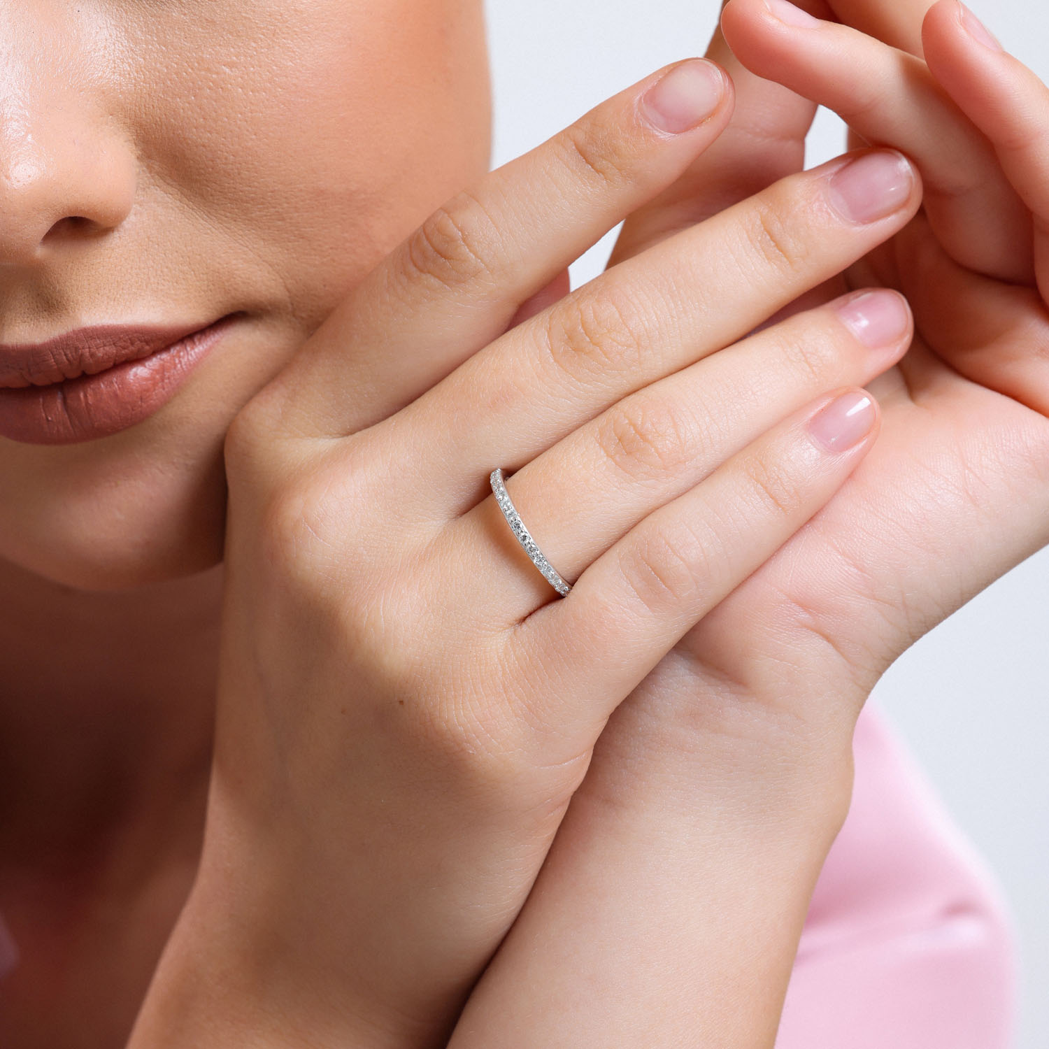 0.20 Karat Pırlanta Yarımtur Yüzük - YRTR1509-2B