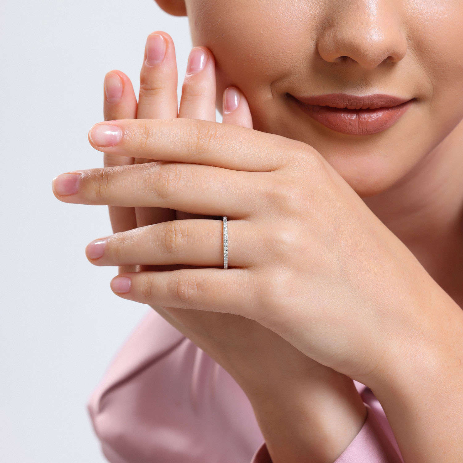 0.21 Karat Pırlanta Yarımtur Yüzük - YRTR1508