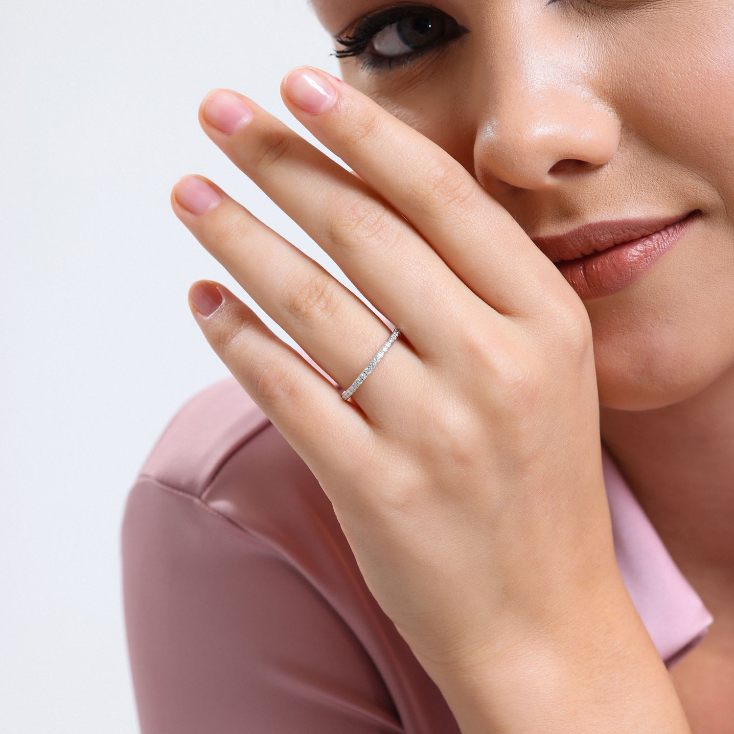 0.21 Karat Pırlanta Yarımtur Yüzük - YRTR1508