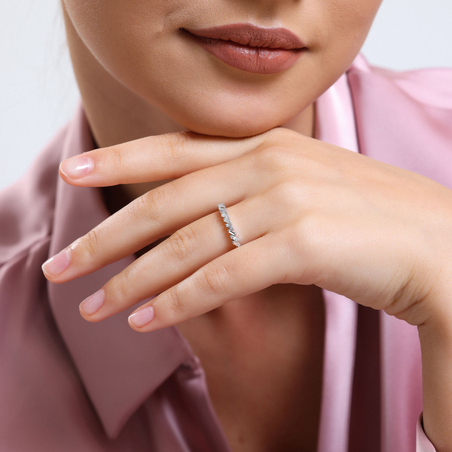 0.23 Karat Pırlanta Yarımtur Yüzük - YRTR2185