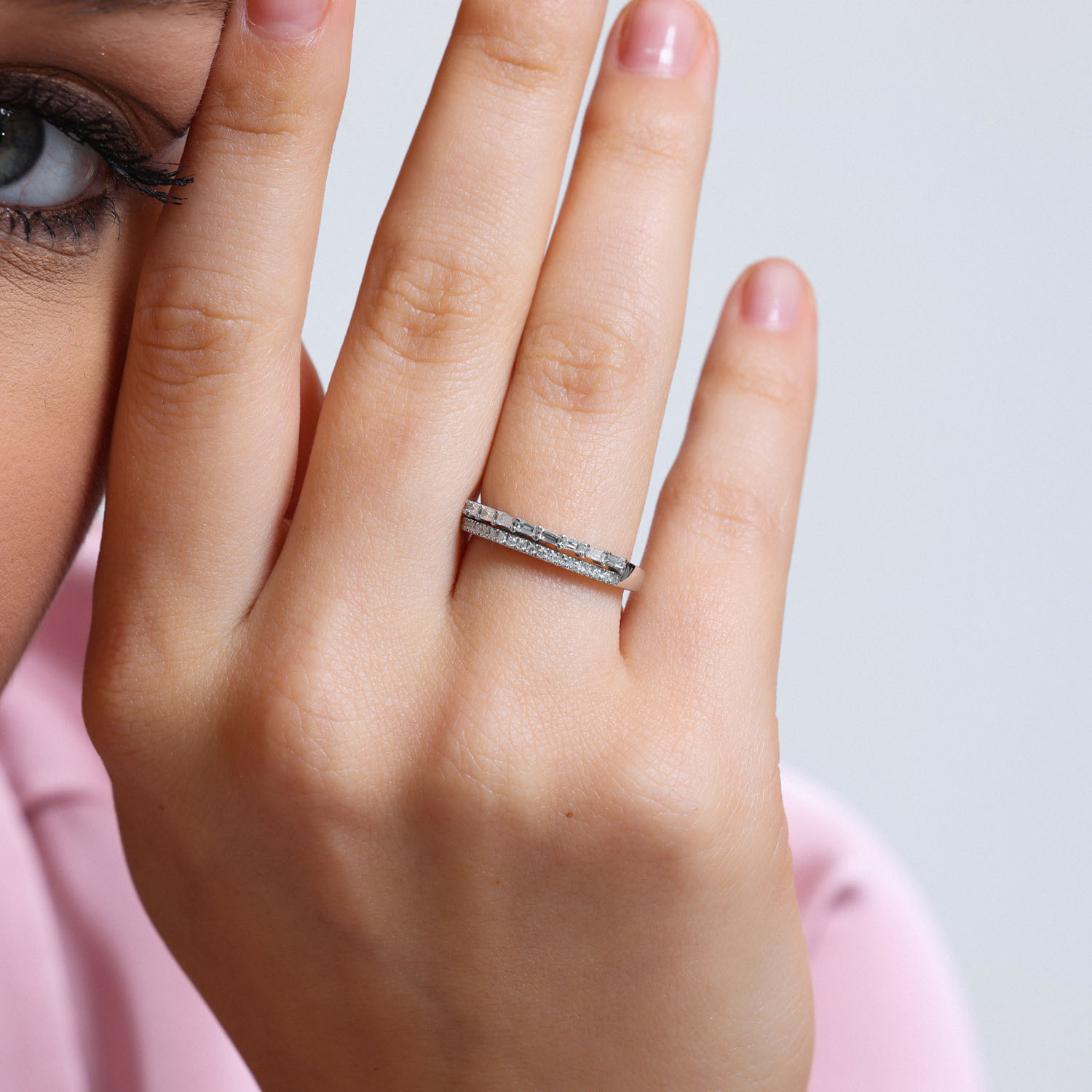 0.25 Karat Pırlanta Yarımtur Yüzük - YRTR2362