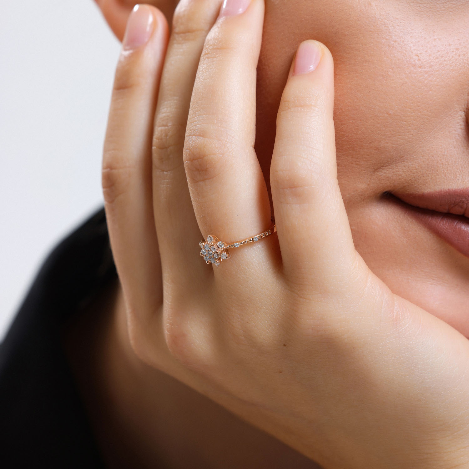 0.26 Karat Pırlanta Lotus Yüzük