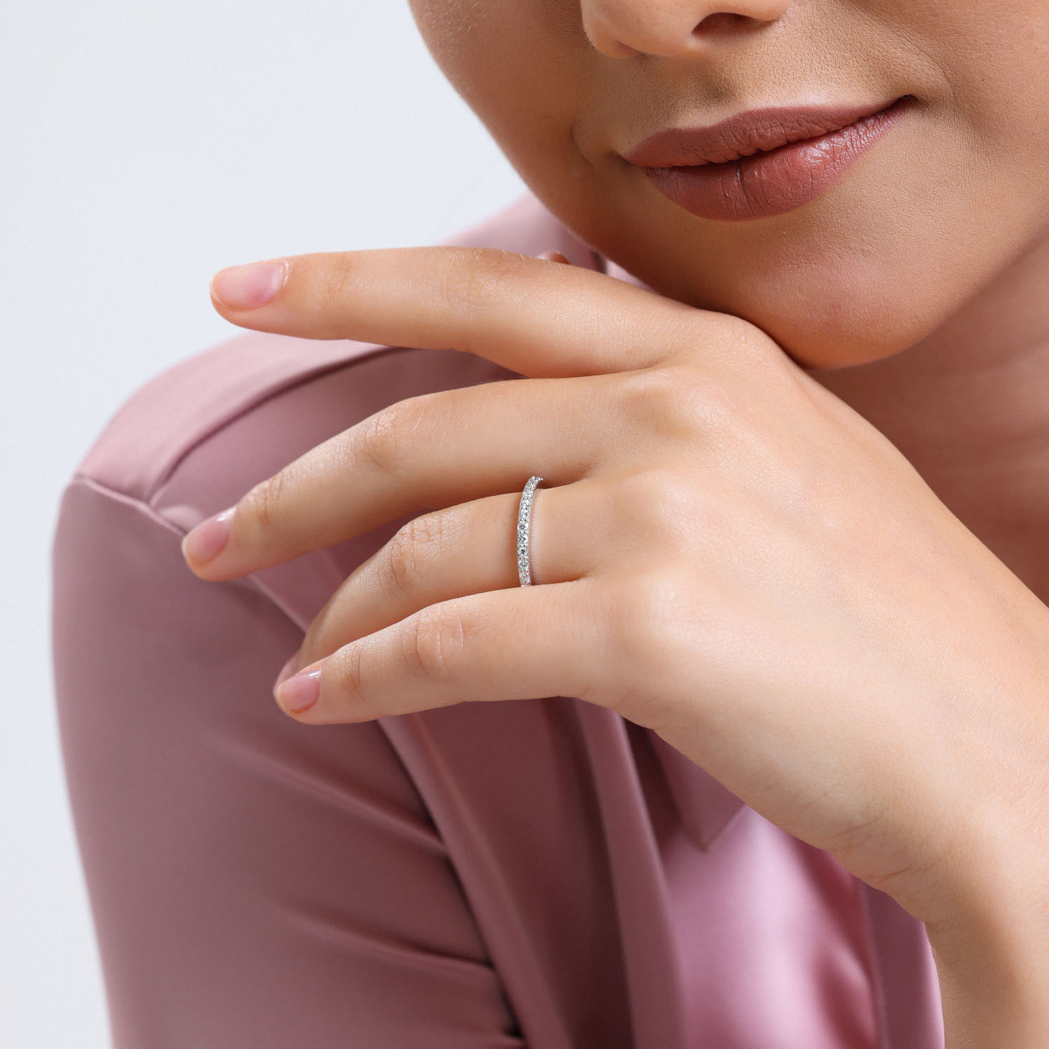 0.28 Karat Pırlanta Yarımtur Yüzük - YRTR1000-3B