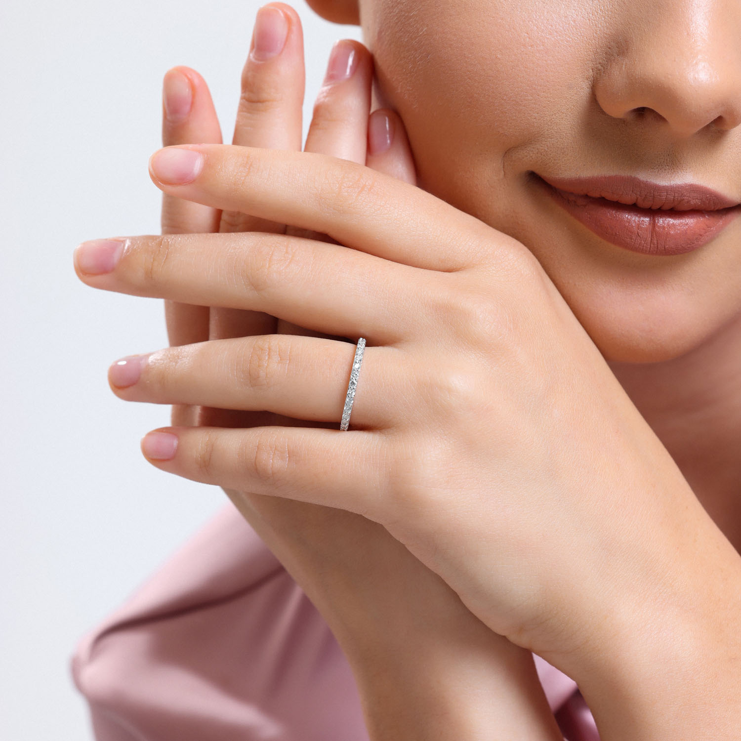 0.28 Karat Pırlanta Yarımtur Yüzük - YRTR1000-3B