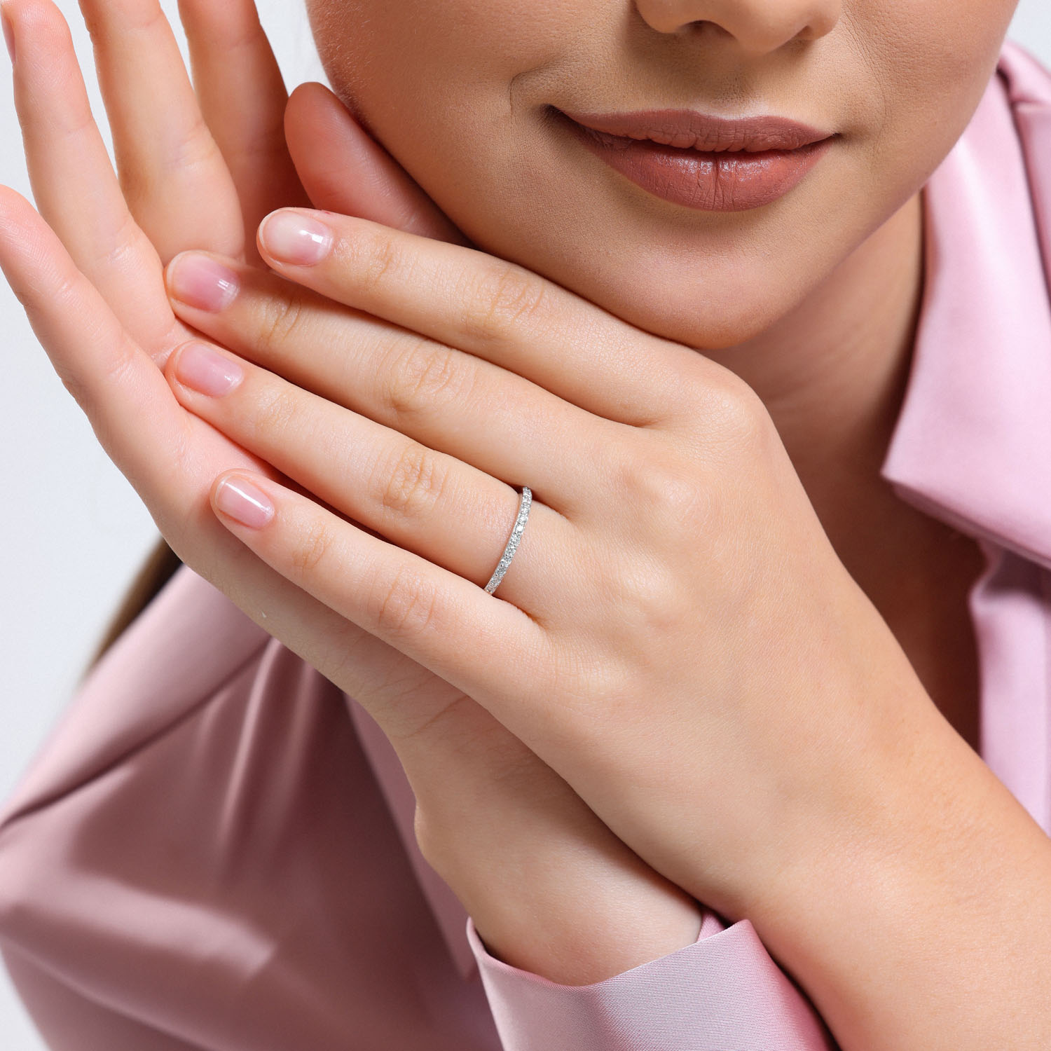 0.28 Karat Pırlanta Yarımtur Yüzük - YRTR1000-3B