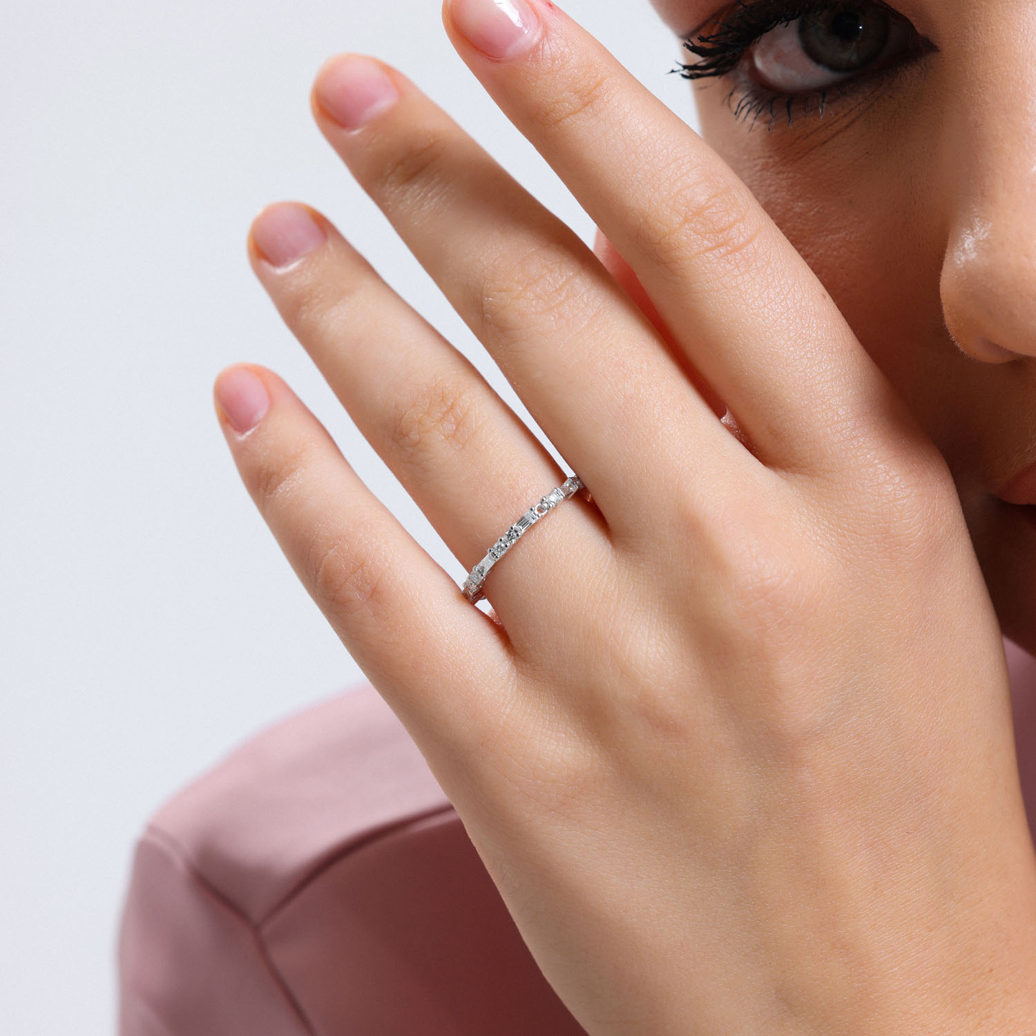 0.28 Karat Pırlanta Yarımtur Yüzük - YRTR1006