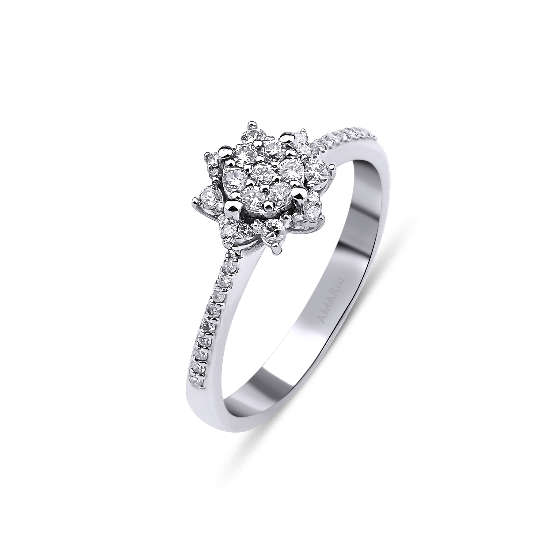 0.28 Lotus Pırlanta Yüzük  - YZI50098KB