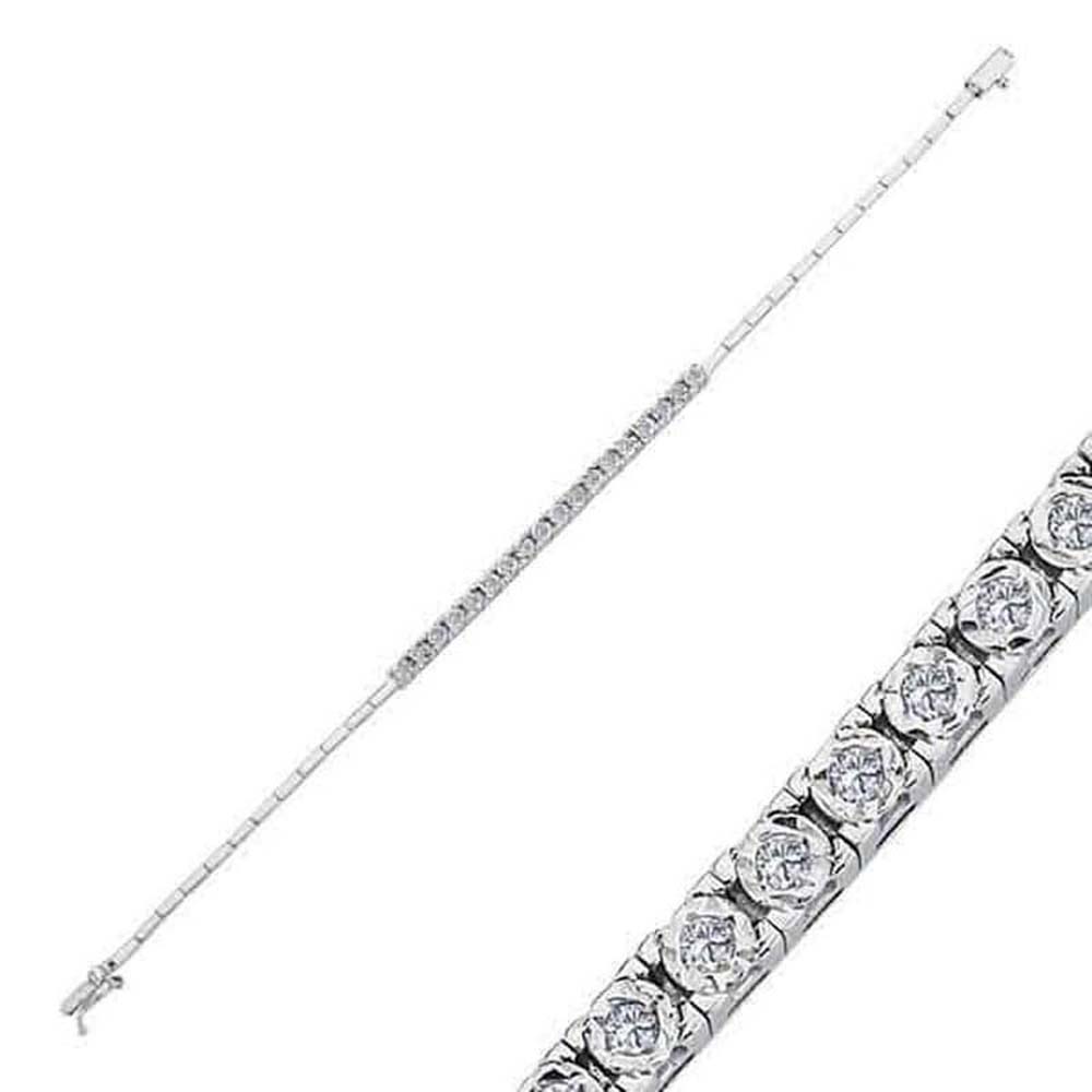 0,31 Karat Pırlanta Zincirli Su Yolu Bileklik - B004231