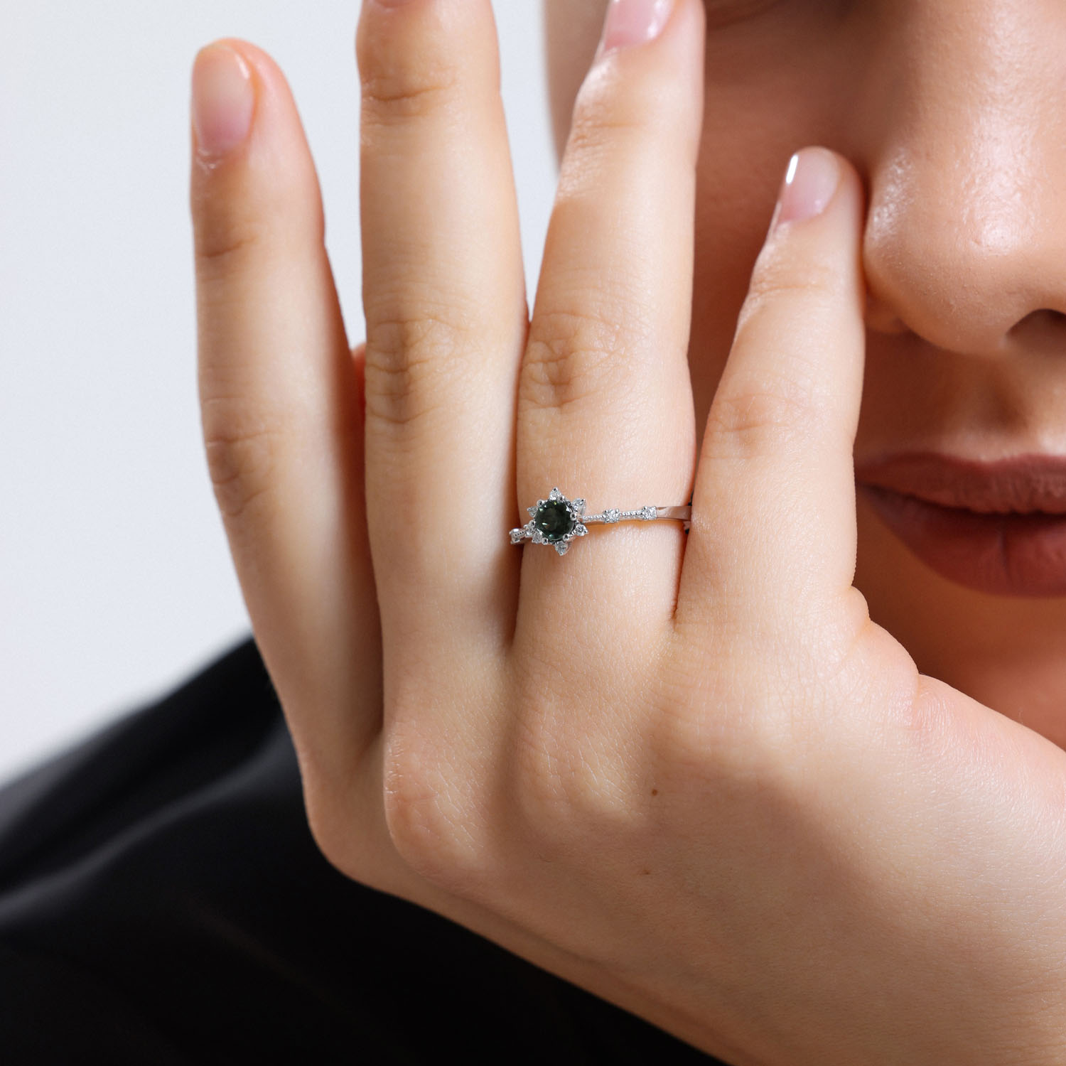 0.31 Karat Pırlantalı Lotus Vintage Yüzük - VNGYZB5000-1