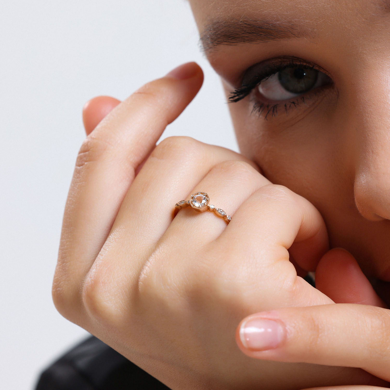 0.31 Karat Pırlantalı Lotus Vintage Yüzük - VNGYZR5002-1