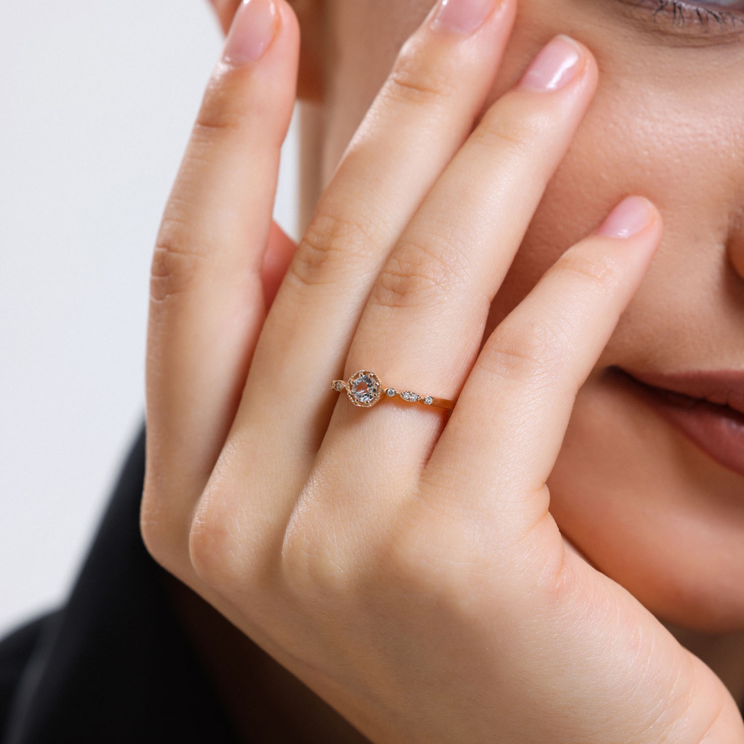 0.31 Karat Pırlantalı Lotus Vintage Yüzük - VNGYZR5002-1