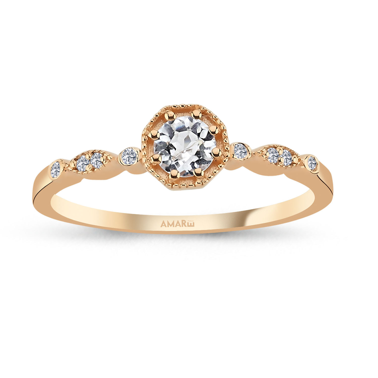 0.31 Karat Pırlantalı Lotus Vintage Yüzük - VNGYZR5002-2