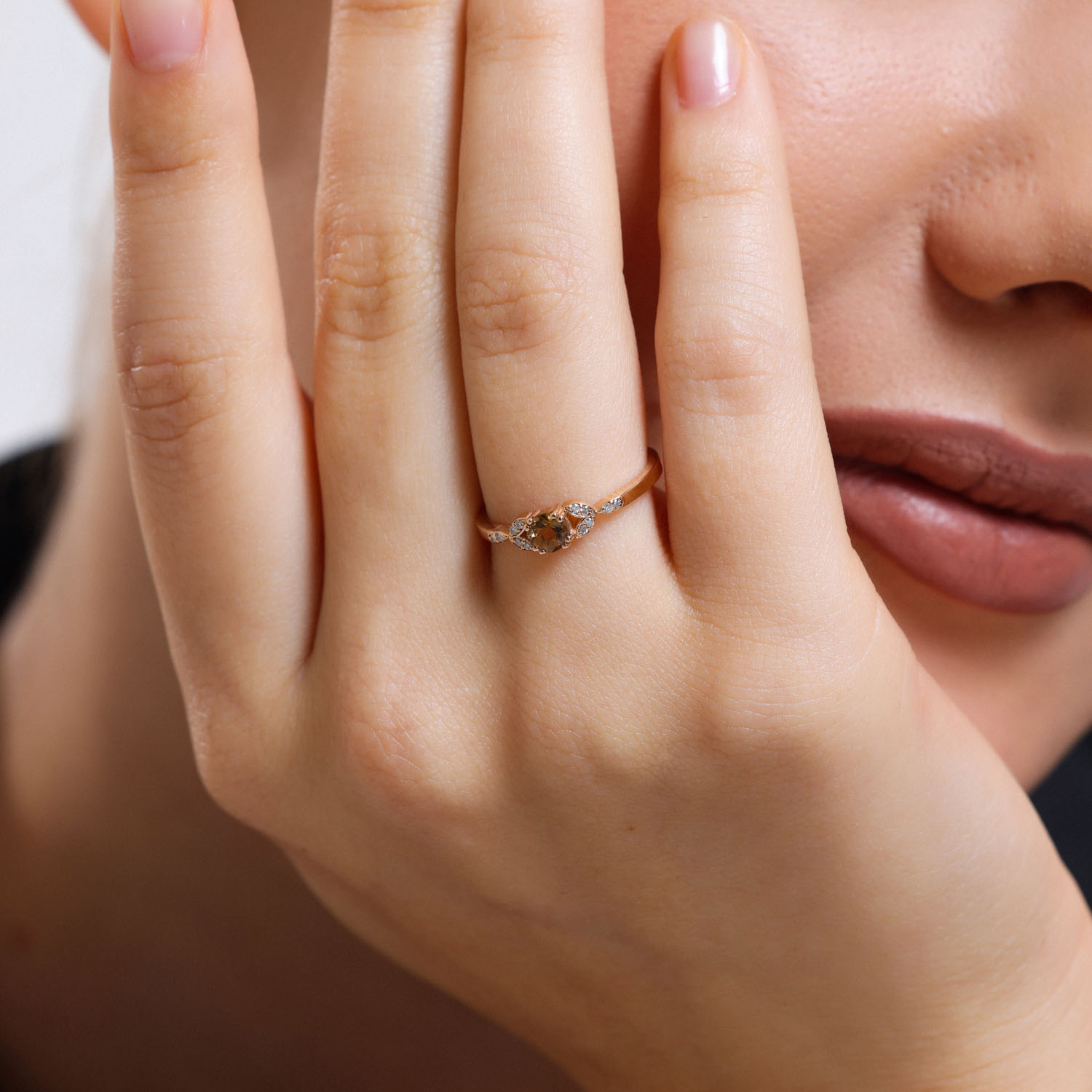 0.32 Karat Pırlantalı Lotus Vintage Yüzük - VNGYZR5007-2