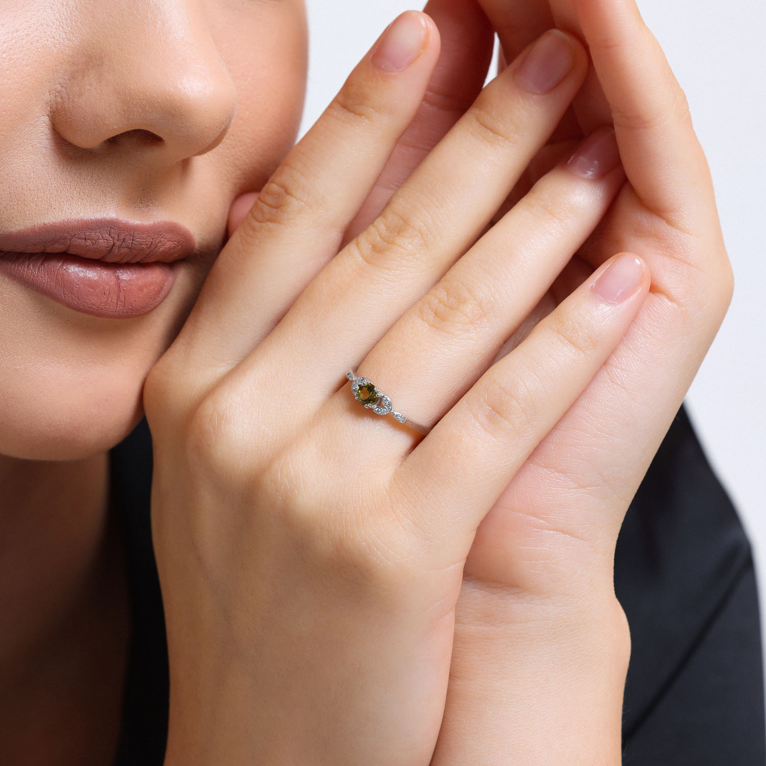 0.34 Karat Pırlantalı Lotus Vintage Yüzük - VNGYZB5007-1