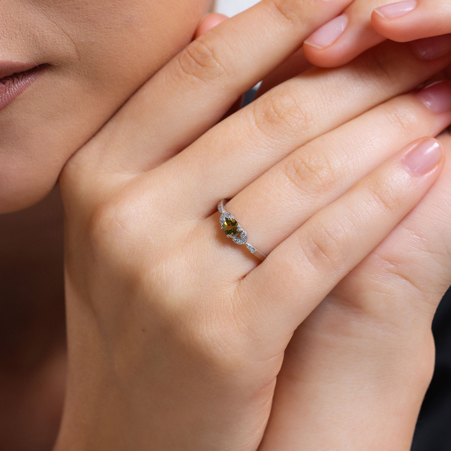 0.34 Karat Pırlantalı Lotus Vintage Yüzük - VNGYZB5007-1