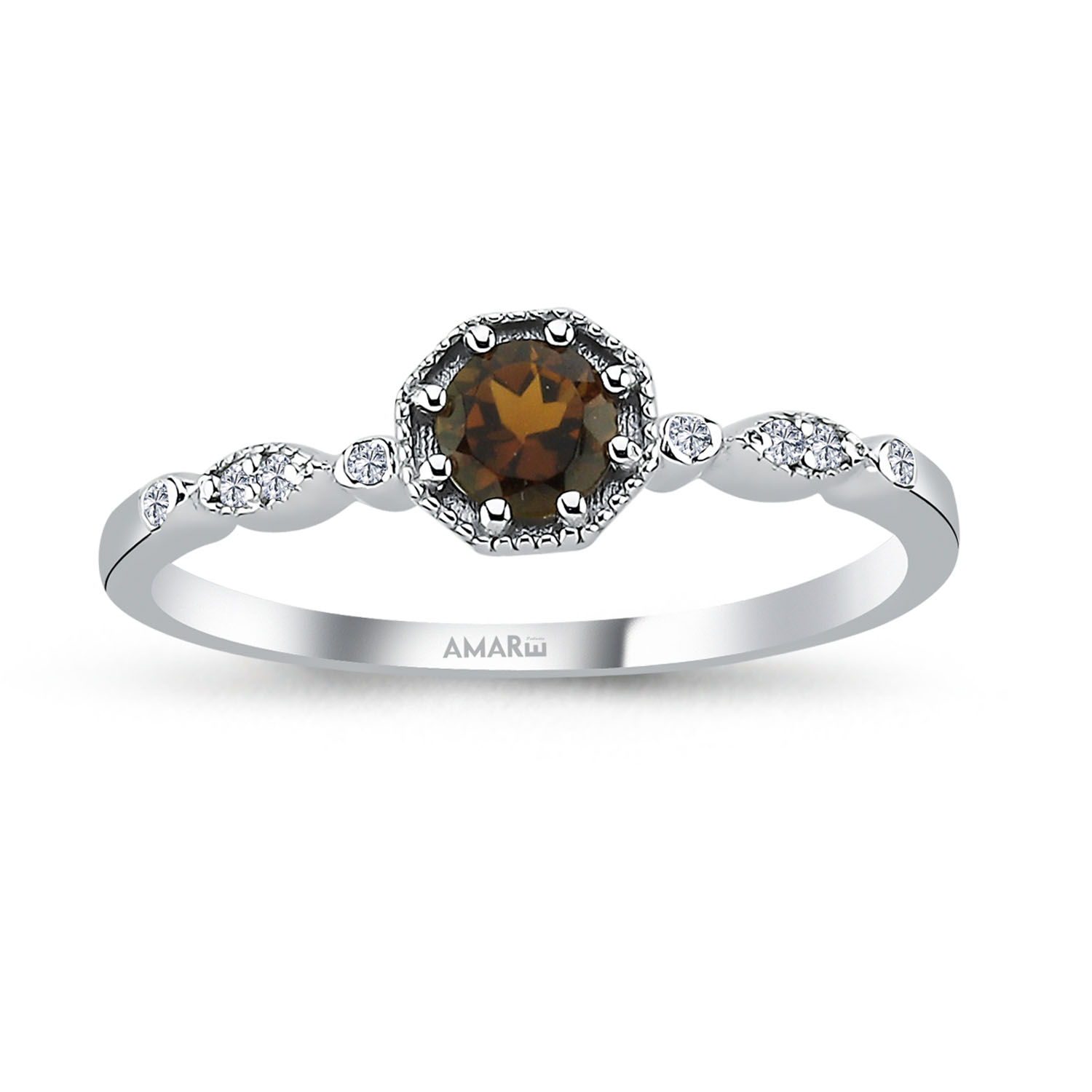 0.34 Karat Pırlantalı Lotus Vintage Yüzük - VNGYZB5002-2