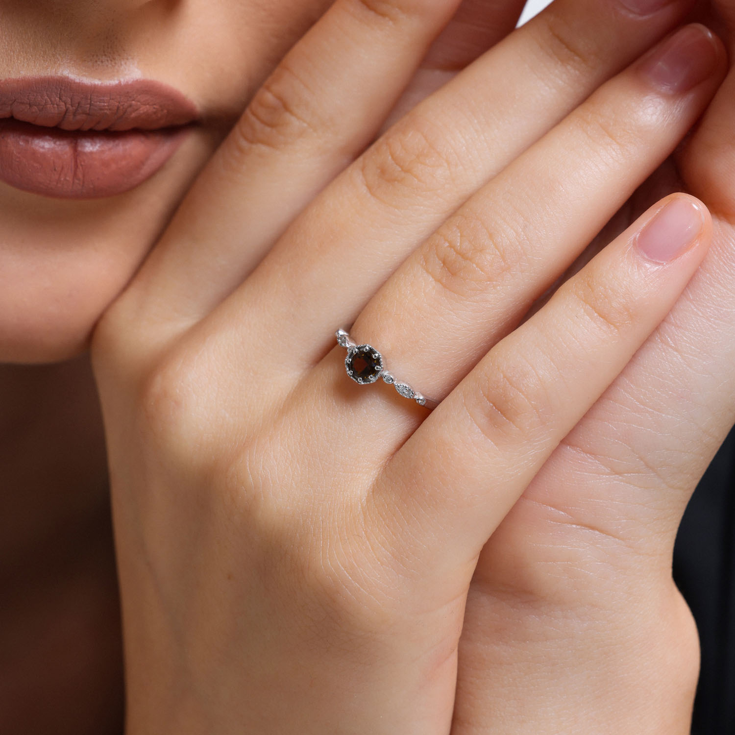 0.34 Karat Pırlantalı Lotus Vintage Yüzük - VNGYZB5002-2