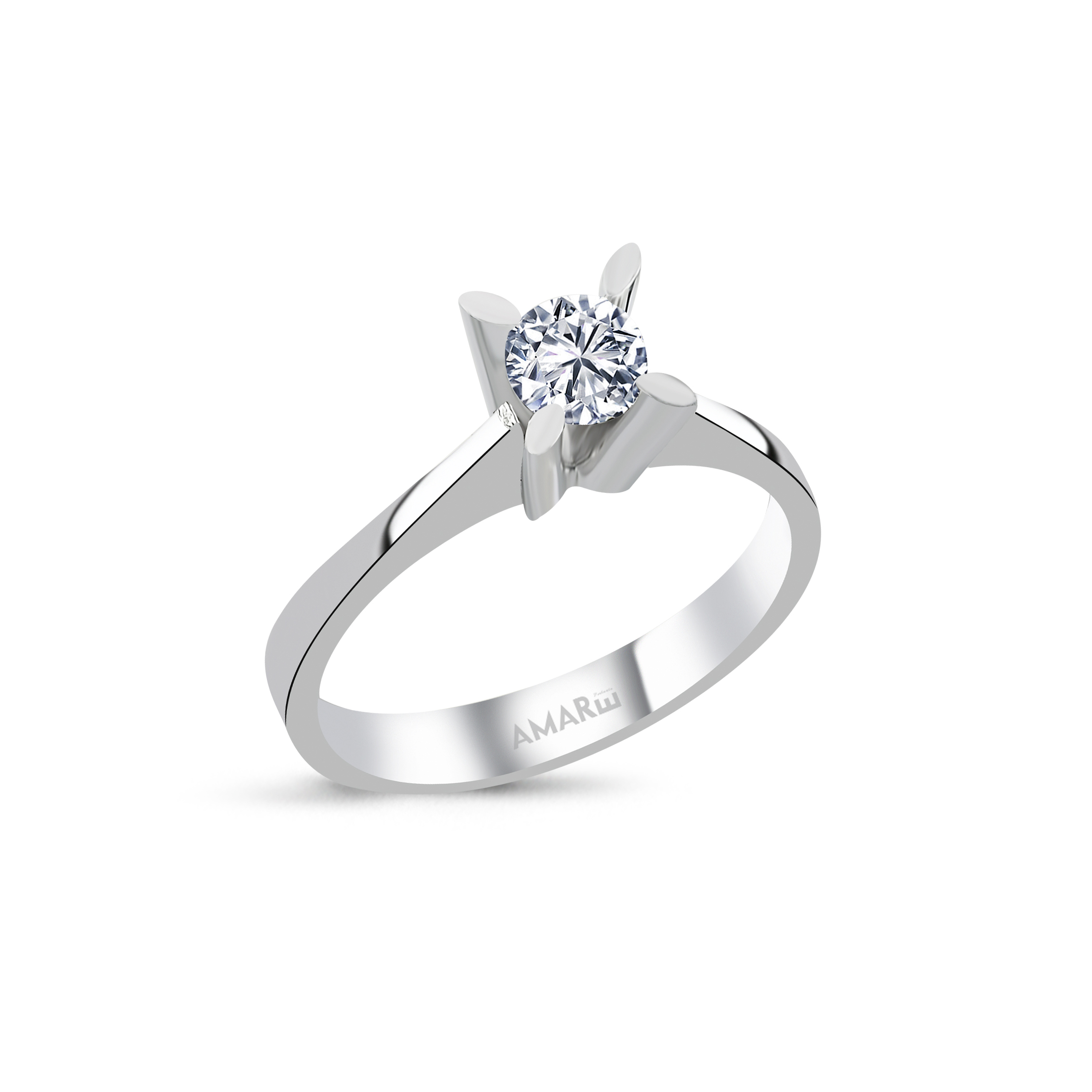 0.35 Karat F Renk Hrd Sertifikali Tektaş Yüzük