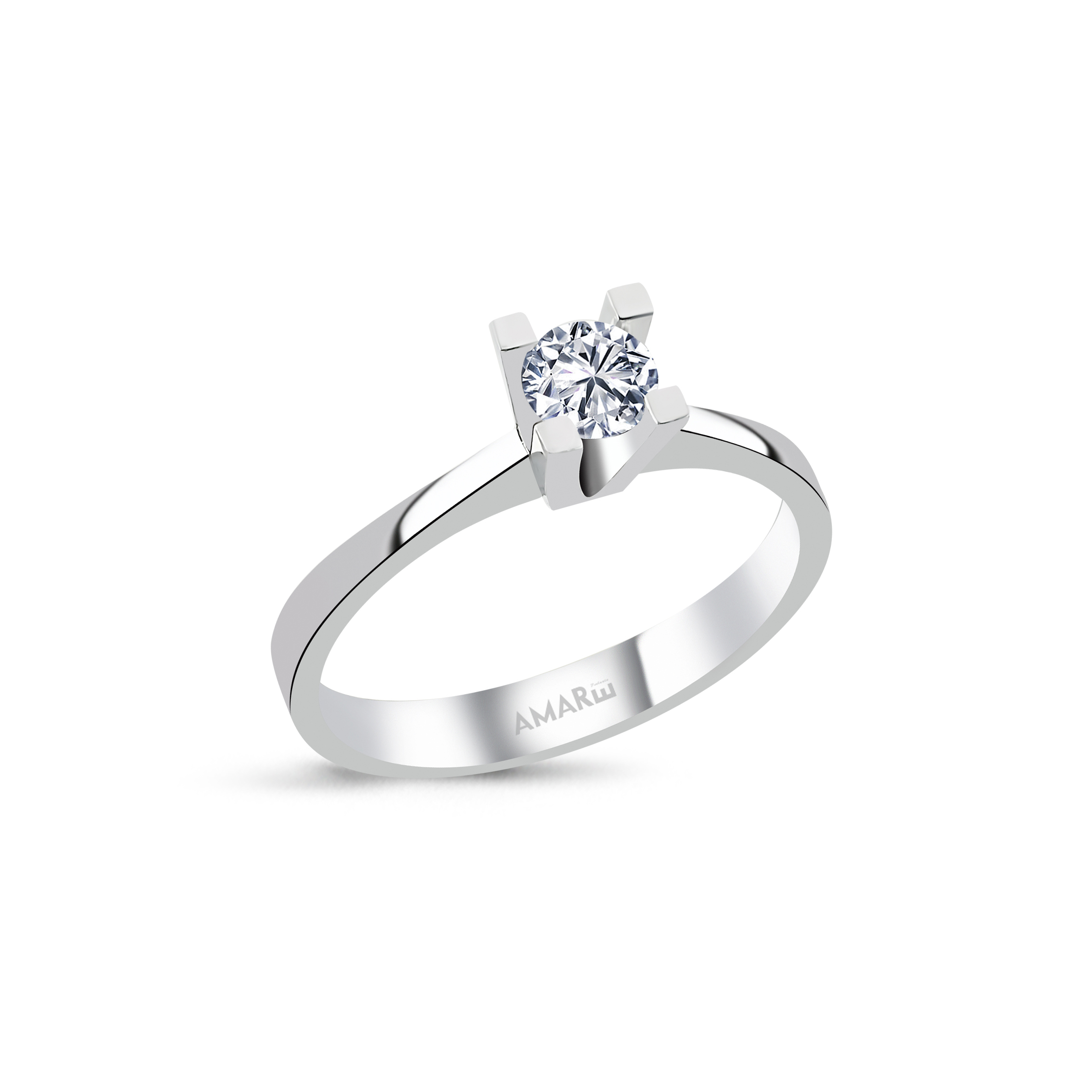 0.35 Karat F Renk Hrd Sertifikali Tektaş Yüzük