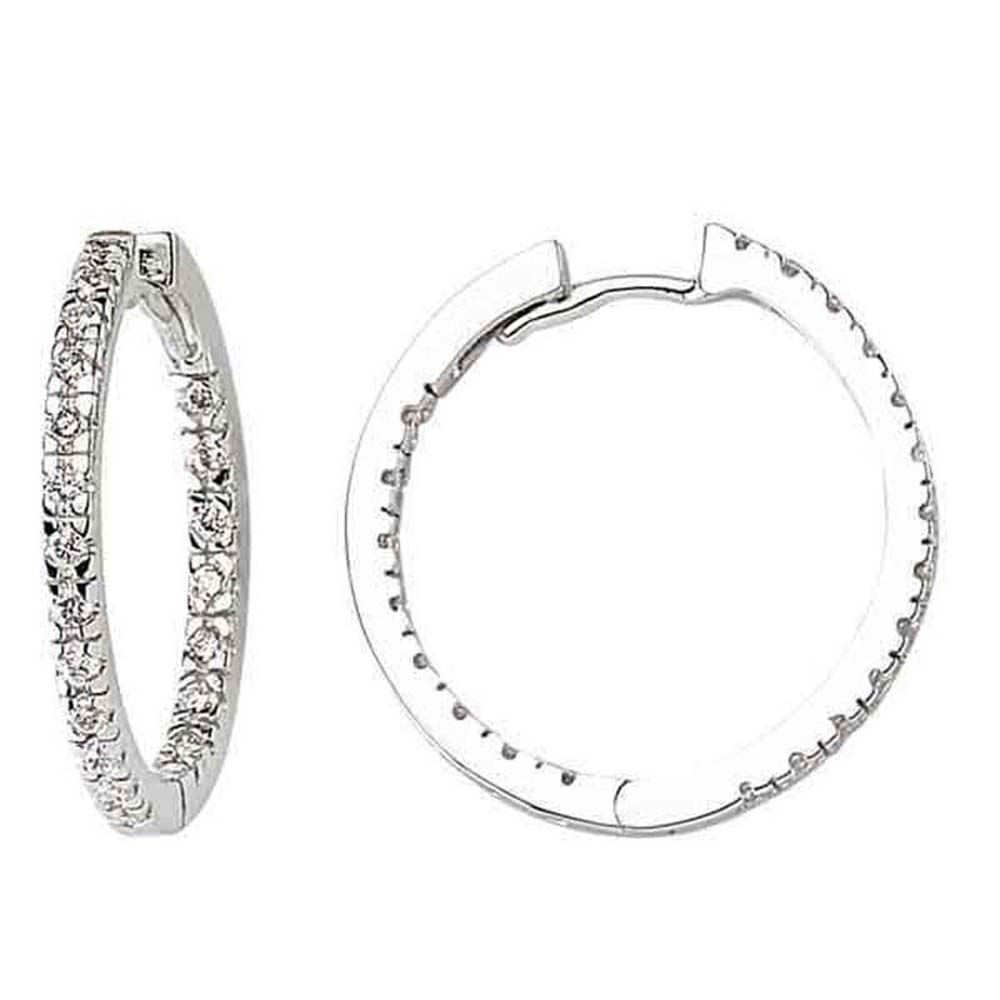 Fantezi Küpe 0,35 Karat Pırlanta Halka Küpe 2Cm Çap - B004184