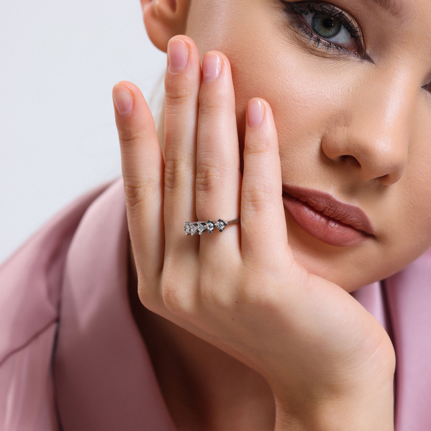 0.40 Karat Pırlanta Beştaş Yüzük - YA005004-0.40