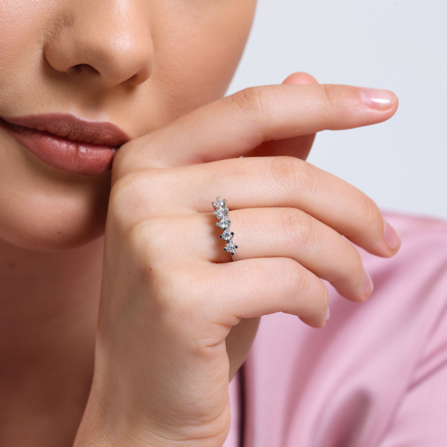 0.40 Karat Pırlanta Beştaş Yüzük - YA005007-0.40