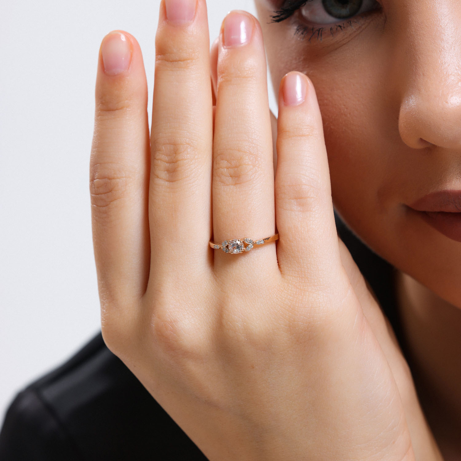 0.43 Karat Pırlantalı Lotus Vintage Yüzük - VNGYZR5007-1