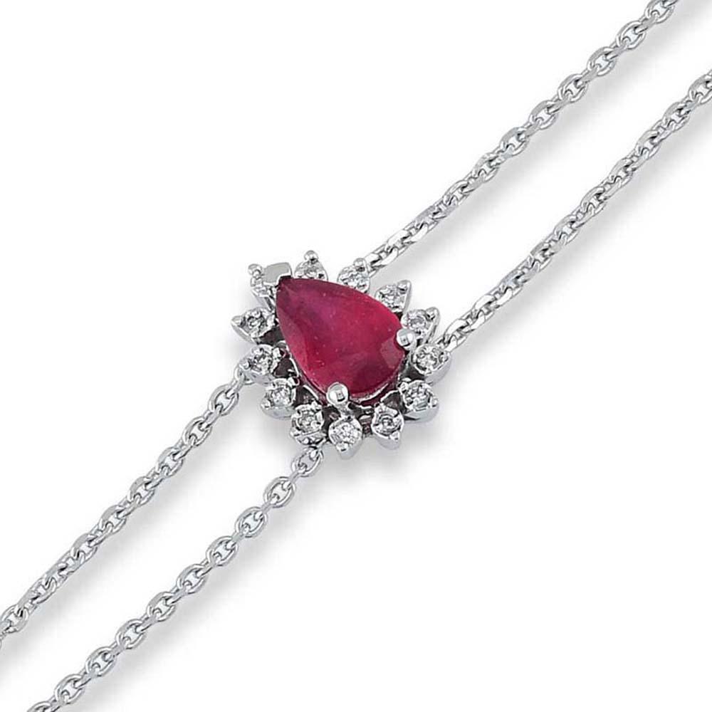 0,57 Karat Pırlanta Yakutlu Bileklik - B004267