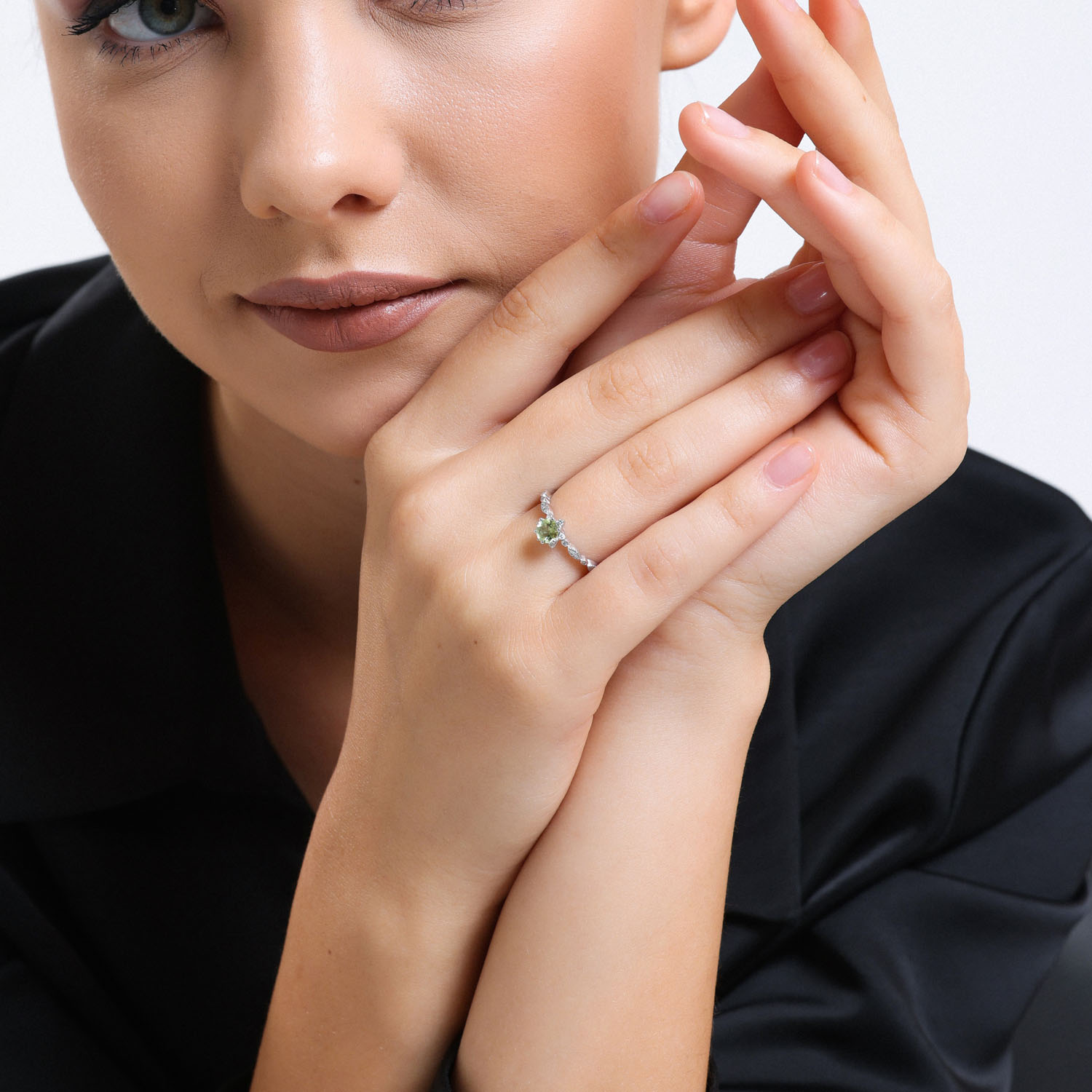 0.74 Karat Pırlantalı Lotus Vintage Yüzük - VNGYZB5003-1