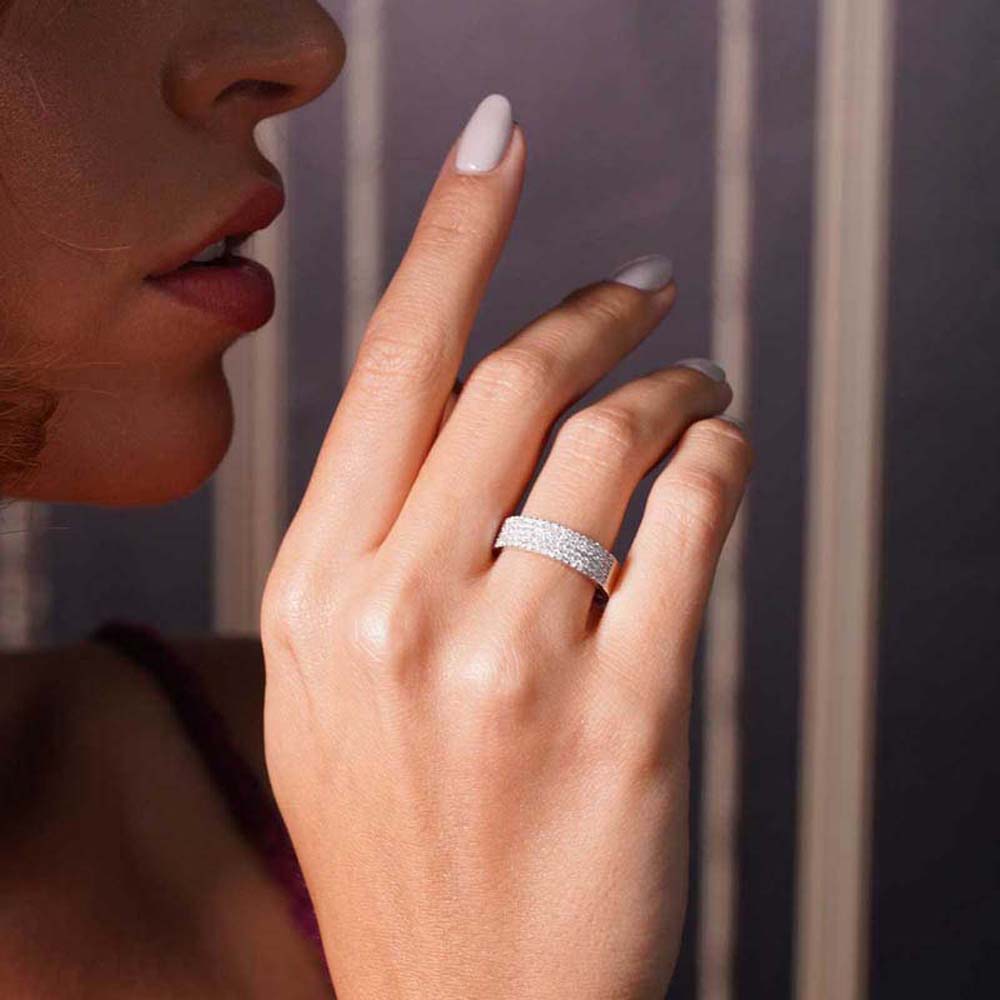 0.79 Karat Pırlanta Yarım Tur Yüzük - YRTR00103