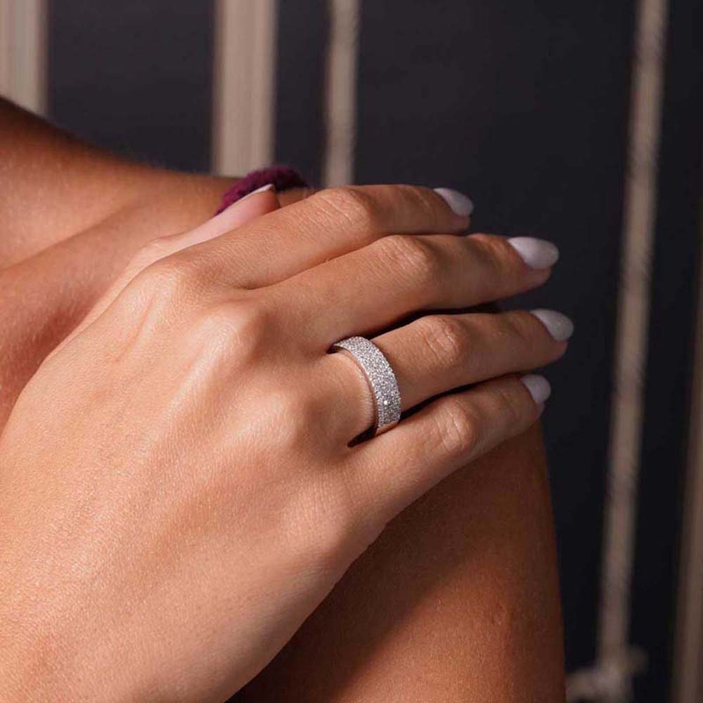 0.79 Karat Pırlanta Yarım Tur Yüzük - YRTR00103