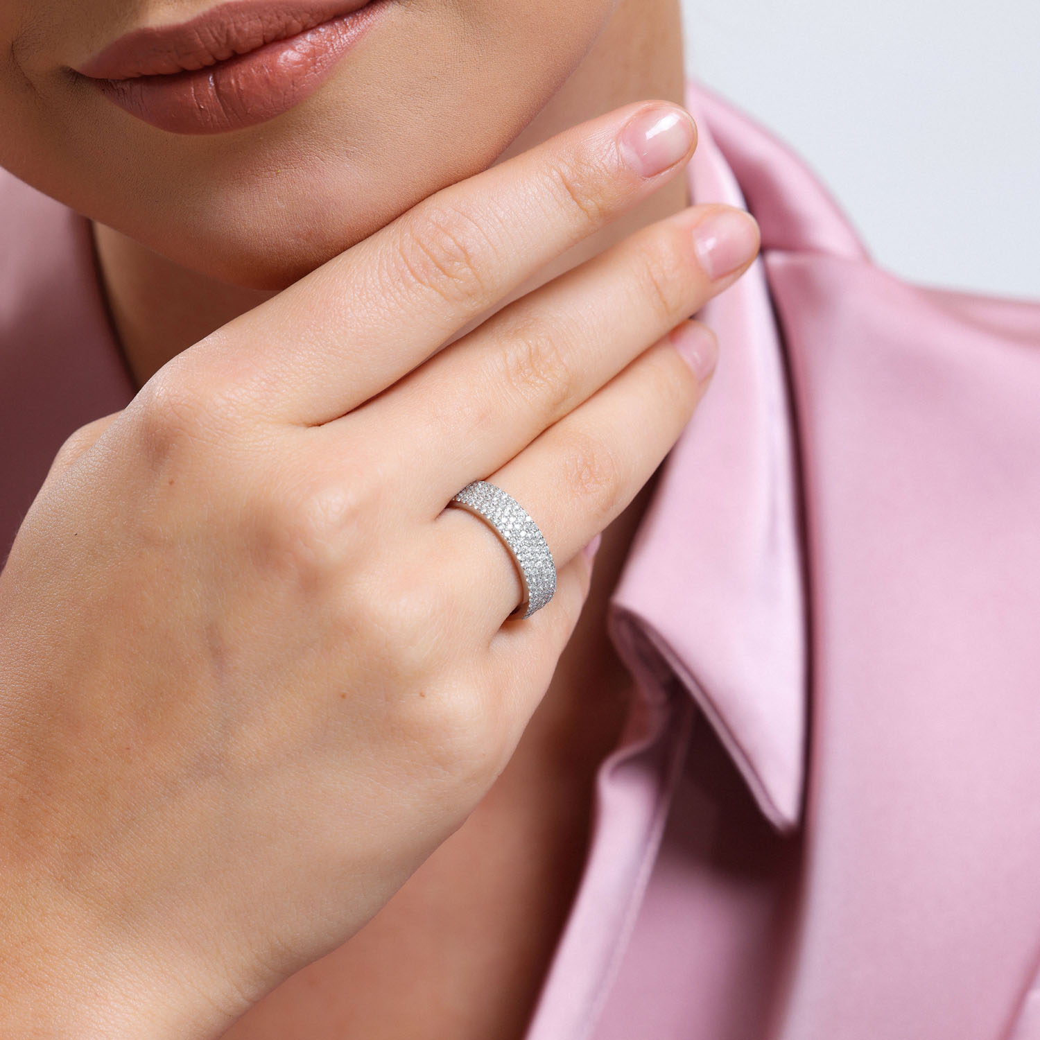 0.79 Karat Pırlanta Yarım Tur Yüzük - YRTR00103