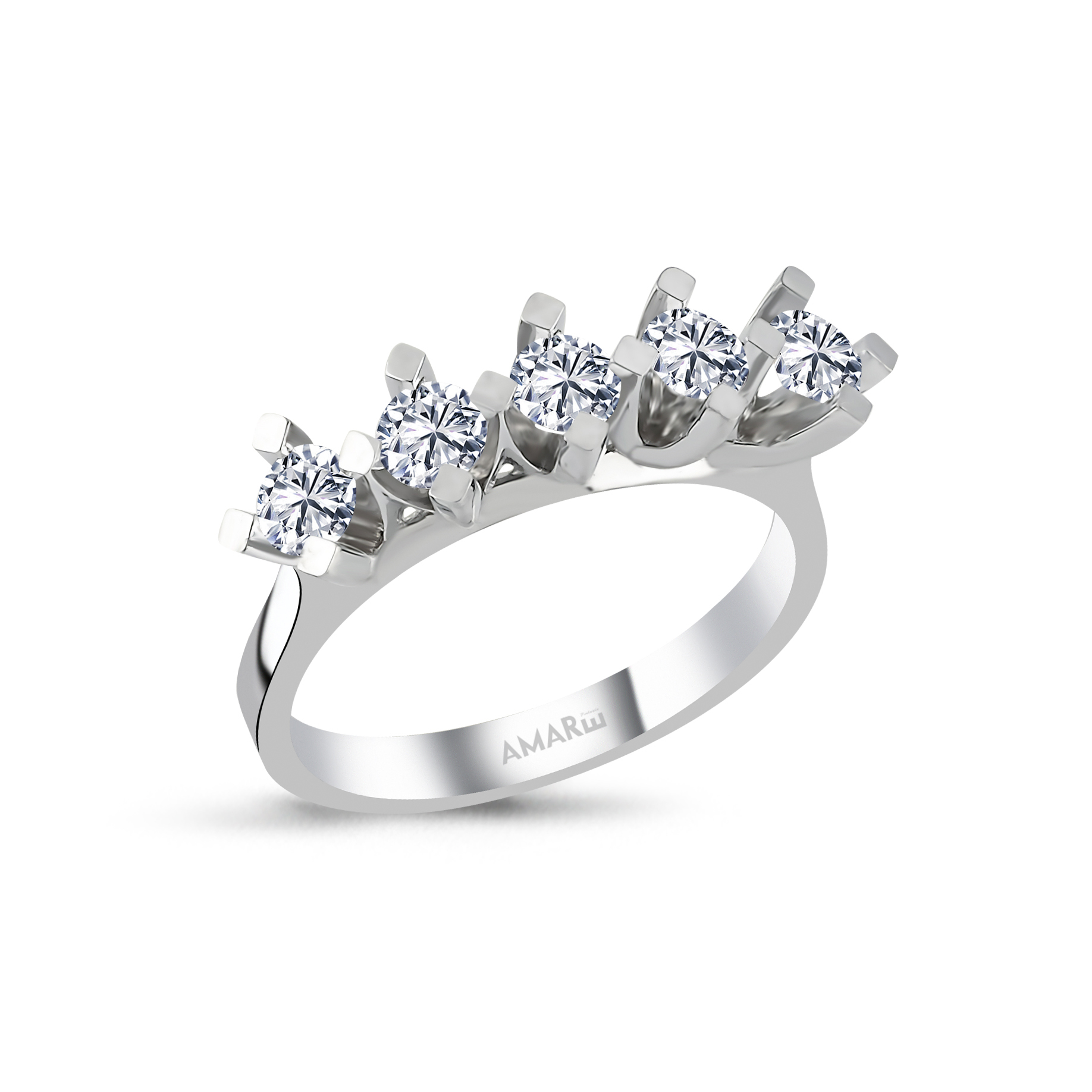 0.80 Karat Pırlanta Beştaş Yüzük  - YA005007-0.80