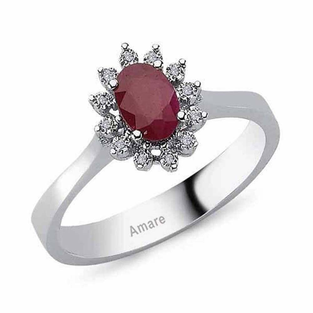 0,80 Karat Pırlantalı Yakut Yüzük - B004048