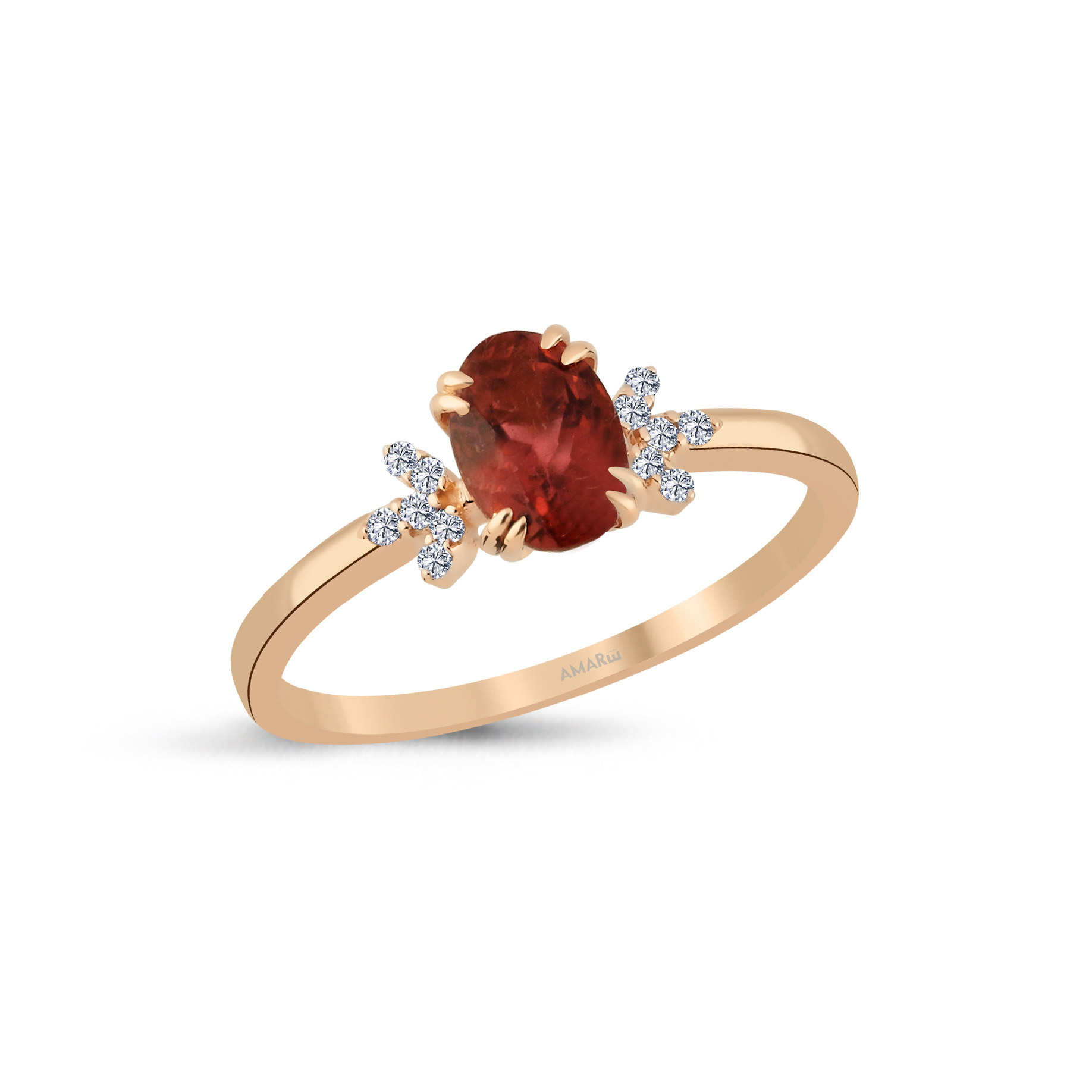 0.94 Karat Pırlantalı Pembe Turmalin Yüzük - YZR90007X5OVL