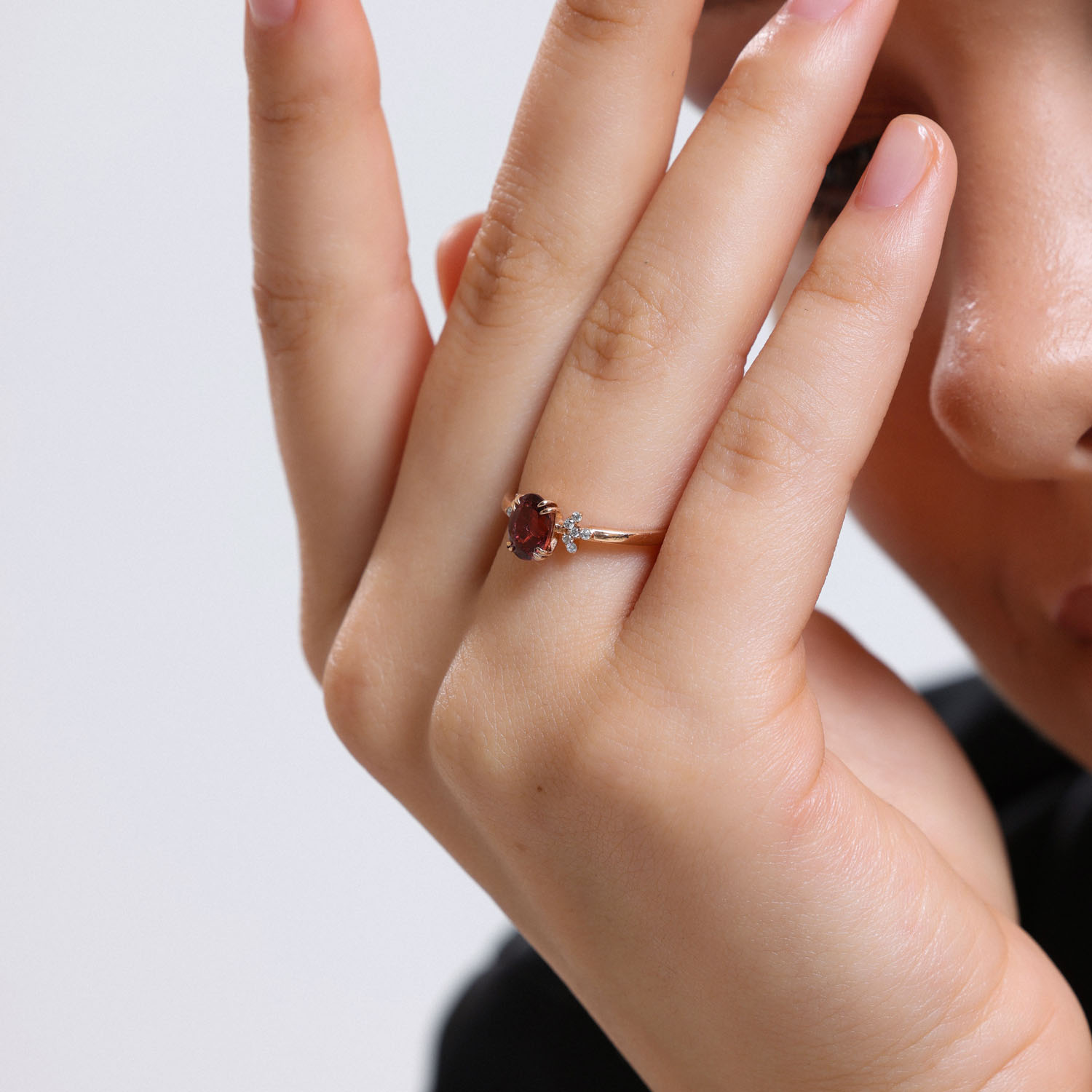 0.94 Karat Pırlantalı Pembe Turmalin Yüzük - YZR90007X5OVL