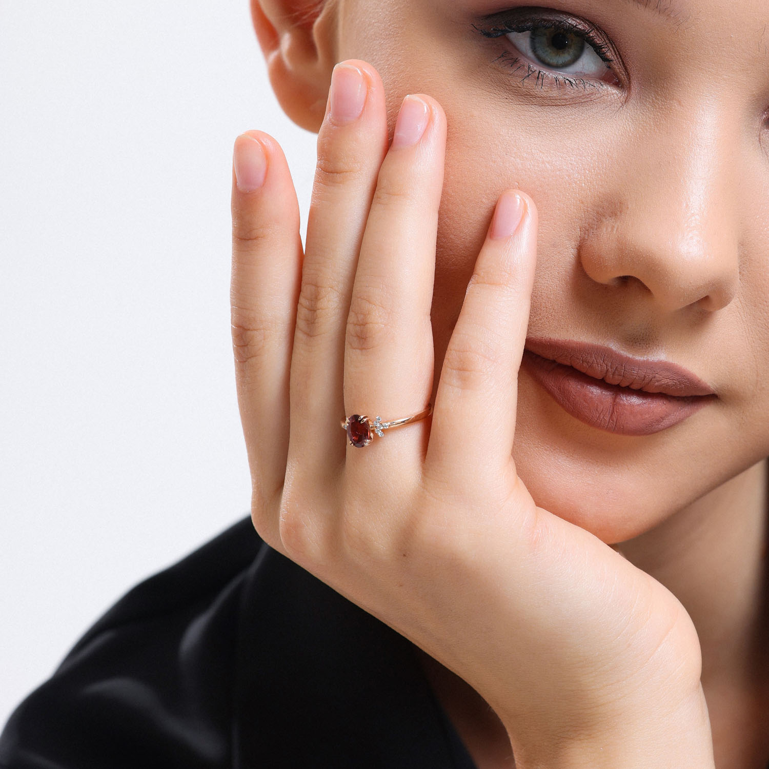 0.94 Karat Pırlantalı Pembe Turmalin Yüzük - YZR90007X5OVL