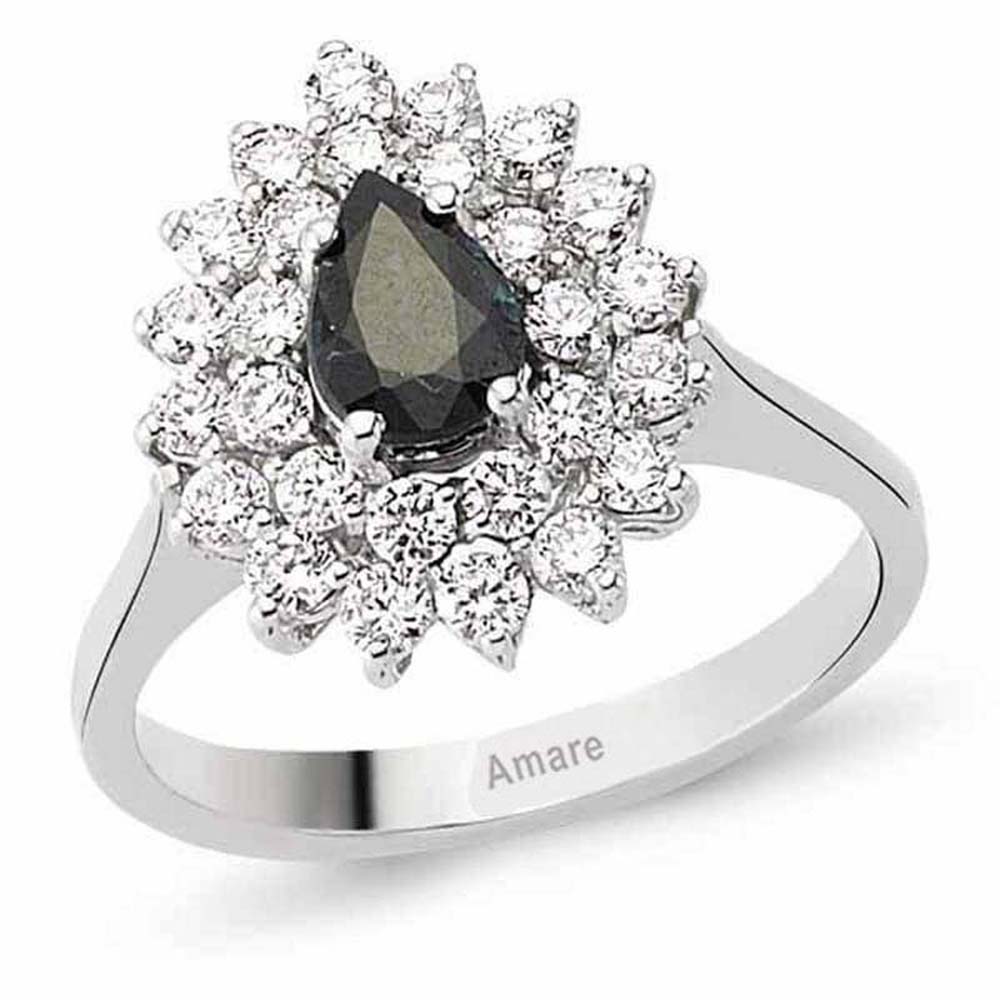 0,97 Karat Pırlantalı Safir Yüzük - B004037