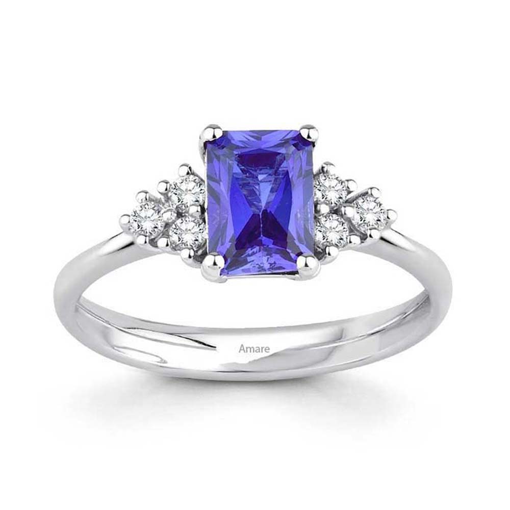 1,14 Karat Pırlantalı Safir Yüzük